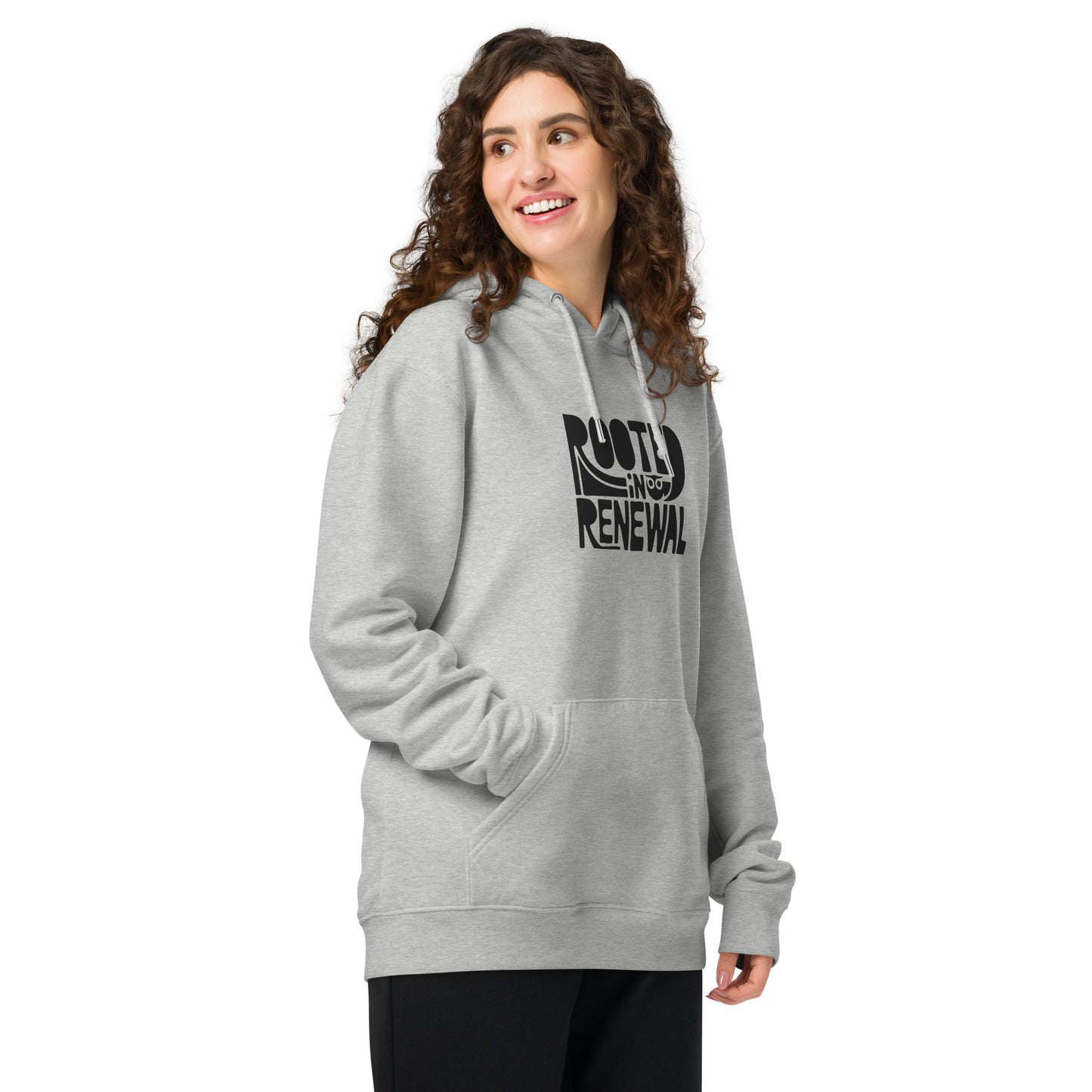 Unisex Essential Organic Hoodie "Rooted In Renewal" – Owl Print Sustainable Fashion Dudeily