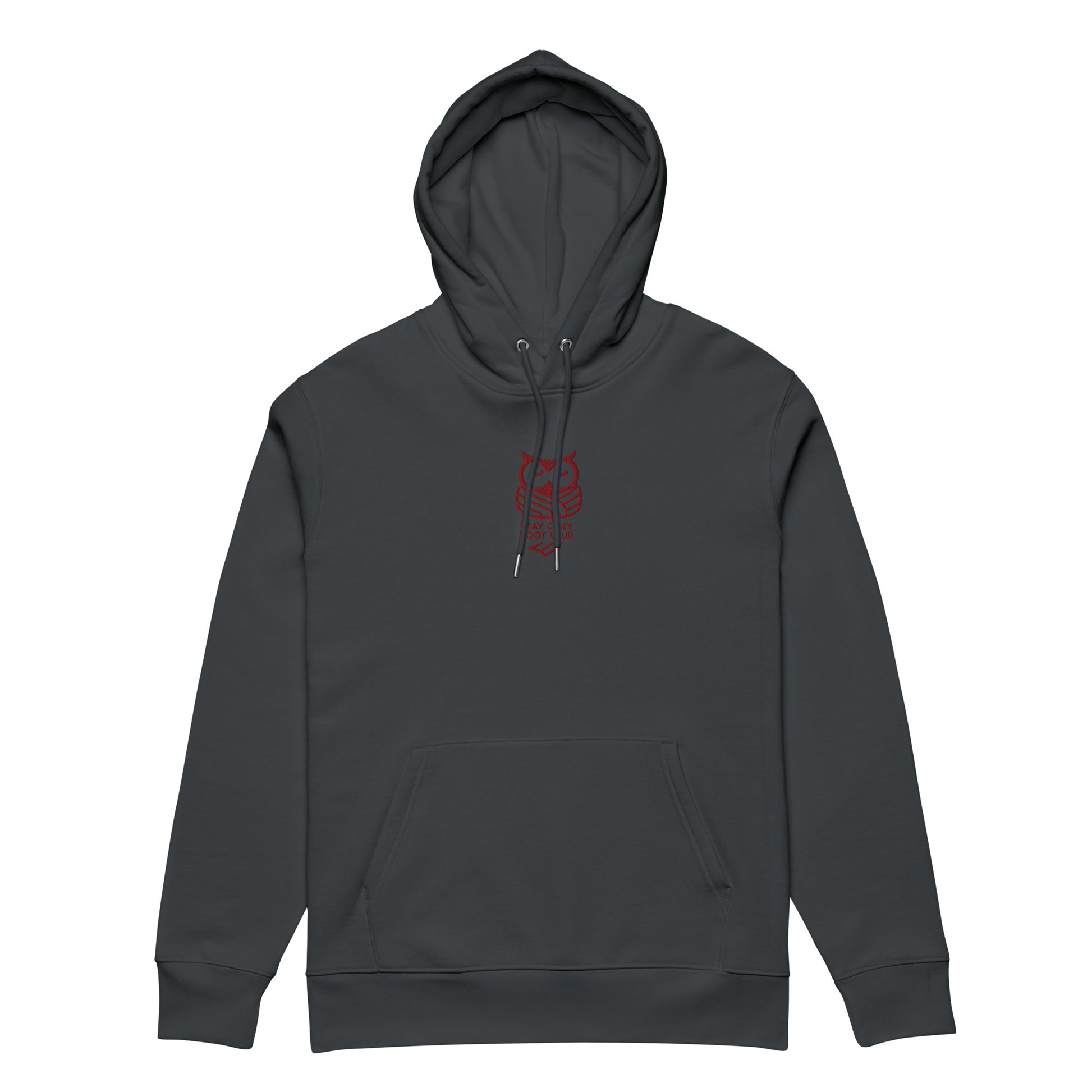 Sustainable Fashion USA-Owl Unisex Essential Organic Hoodie: 'Stay Cozy Hoot Loud' in Fall Dudeily