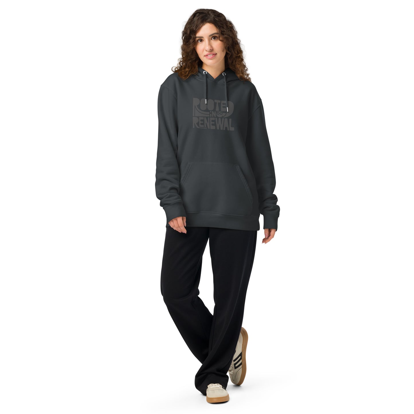Unisex Essential Organic Hoodie "Rooted In Renewal" – Owl Print Sustainable Fashion Dudeily