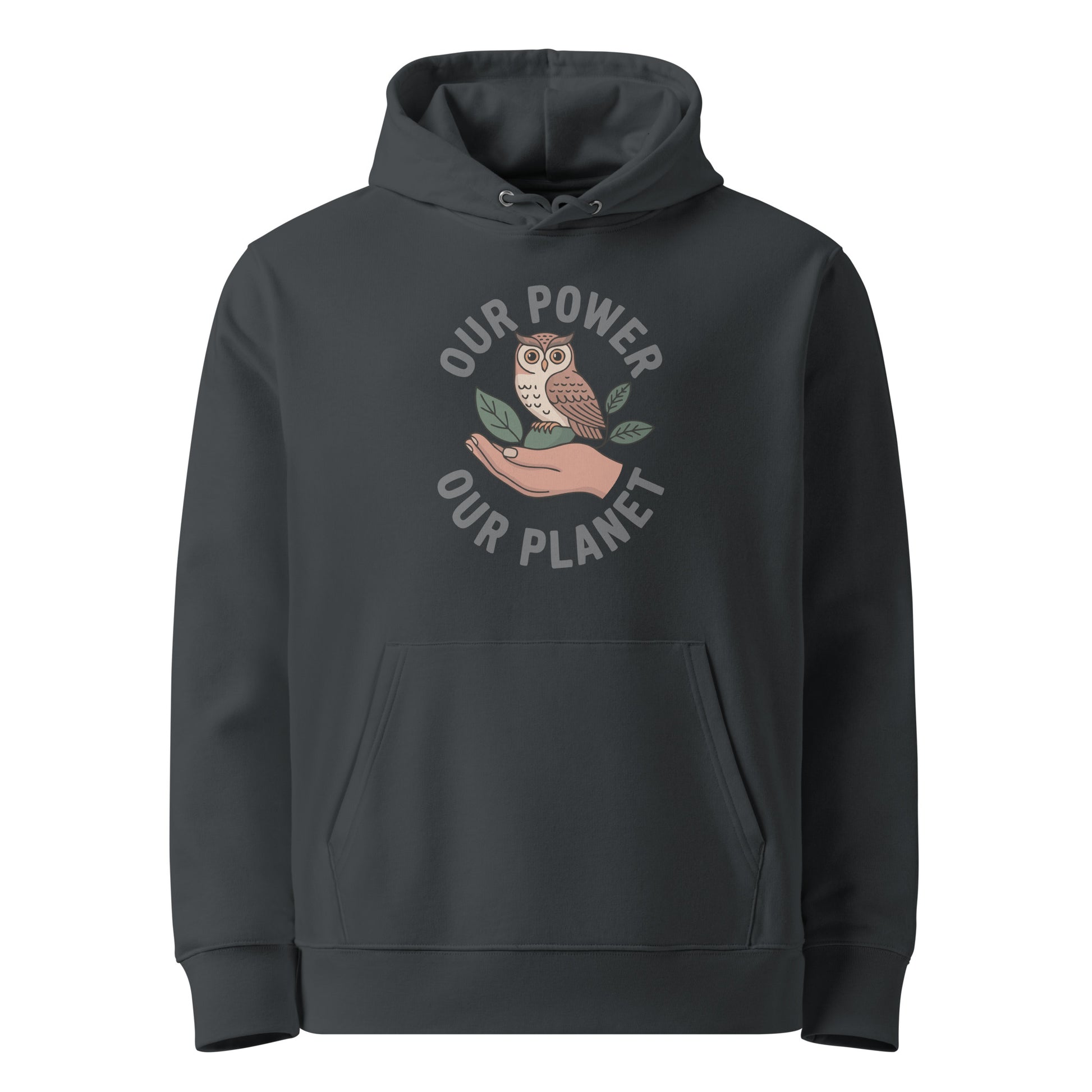 Unisex essential organic hoodie India Ink Grey Dudeily