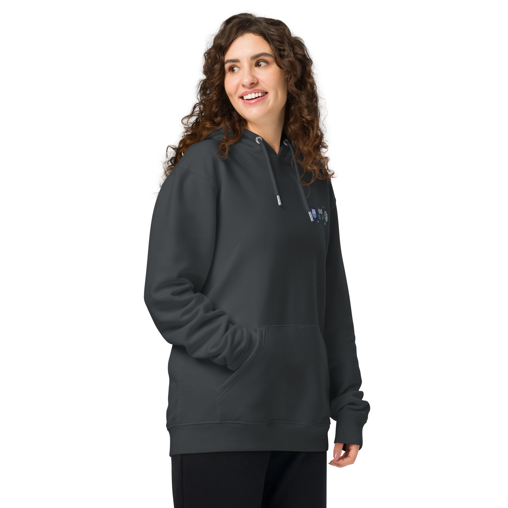 Unisex Essential Organic Hoodie: Nature’s Union | Owl Embroidered Sustainable Fashion Dudeily
