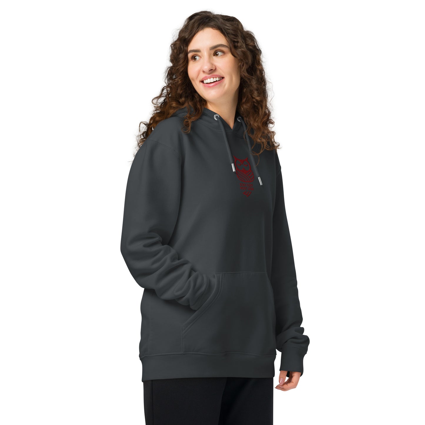 Sustainable Fashion USA-Owl Unisex Essential Organic Hoodie: 'Stay Cozy Hoot Loud' in Fall Dudeily