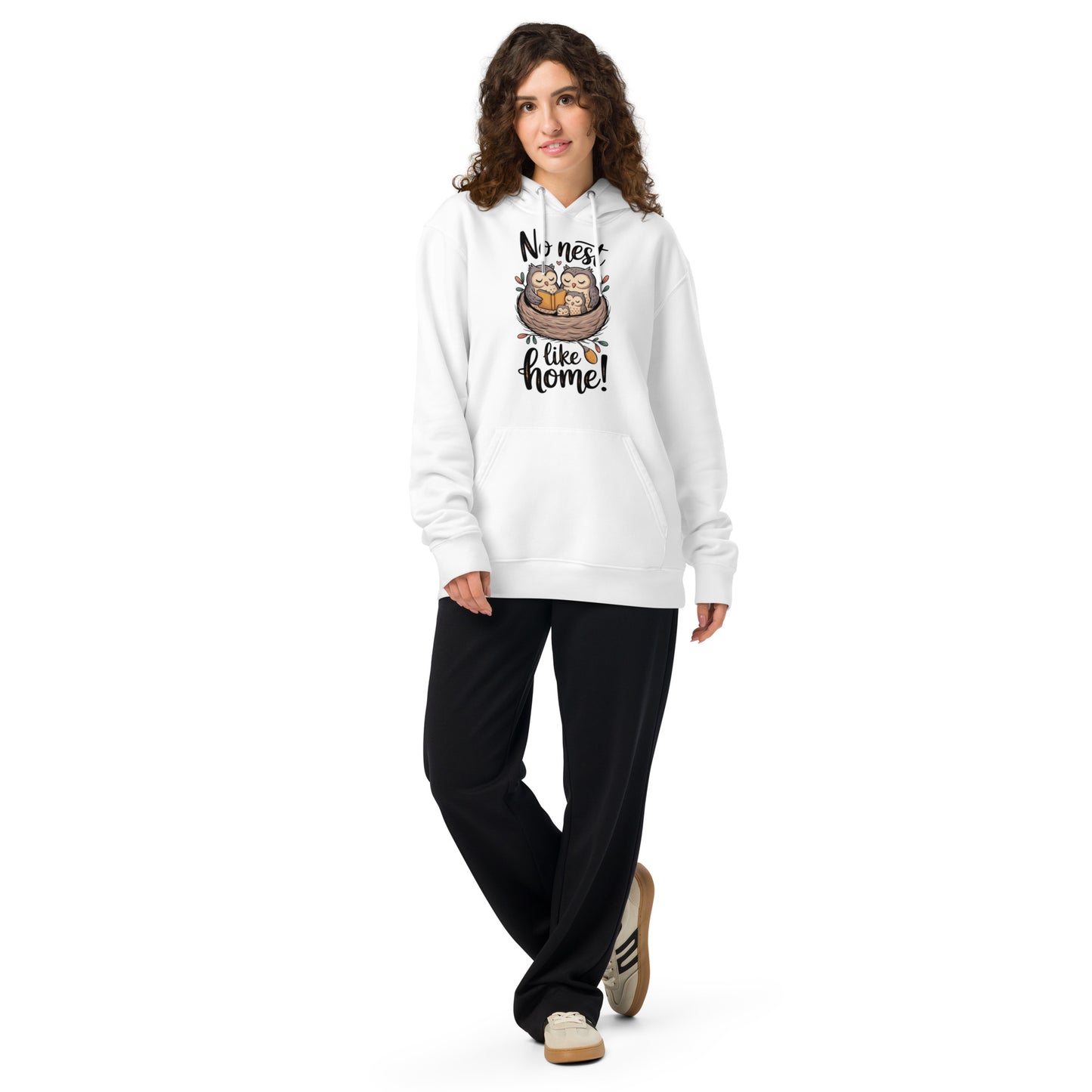 The OwlNest Unisex Essential Organic Hoodie – Eco-Friendly & Timeless White Dudeily