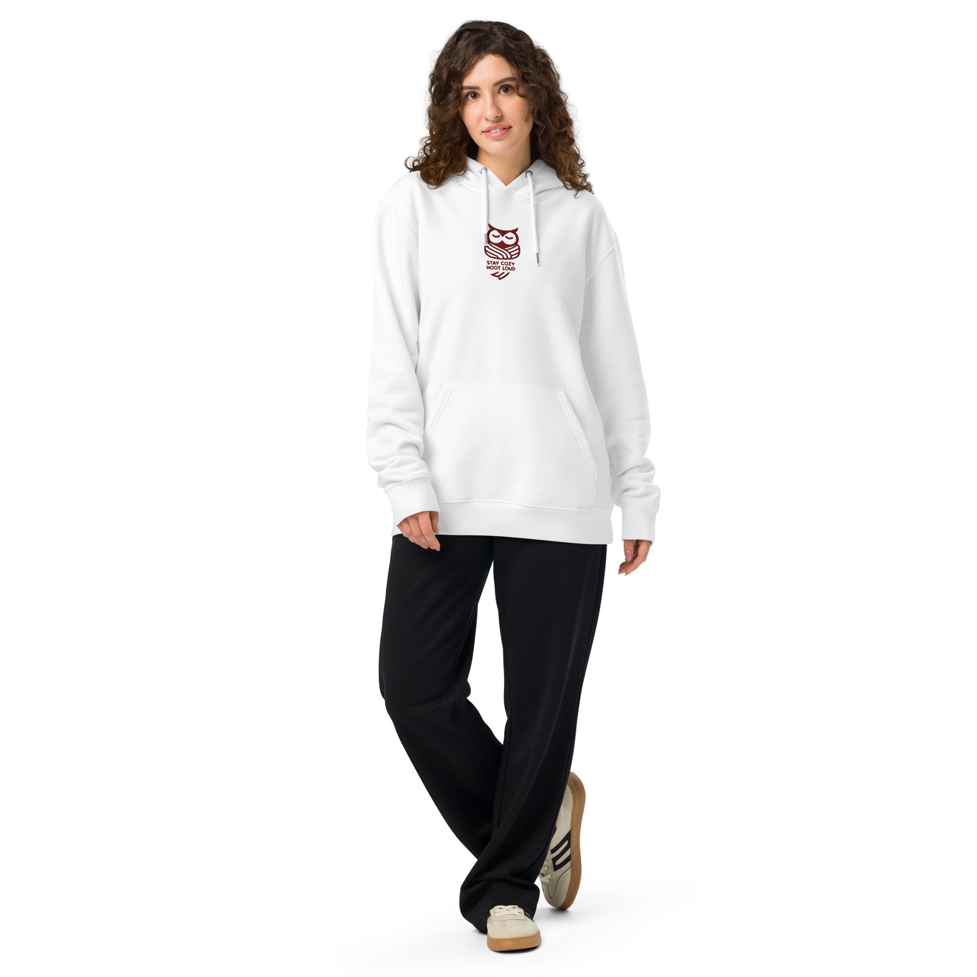 Sustainable Fashion USA-Owl Unisex Essential Organic Hoodie: 'Stay Cozy Hoot Loud' in Fall Dudeily