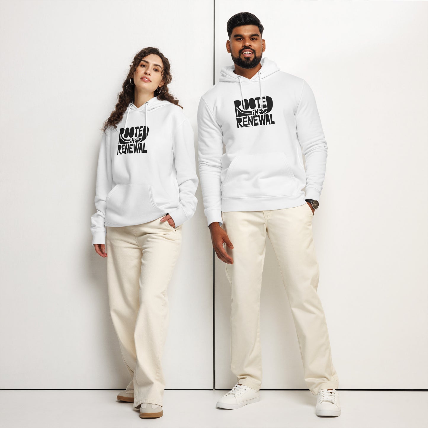 Unisex Essential Organic Hoodie "Rooted In Renewal" – Owl Print Sustainable Fashion Dudeily