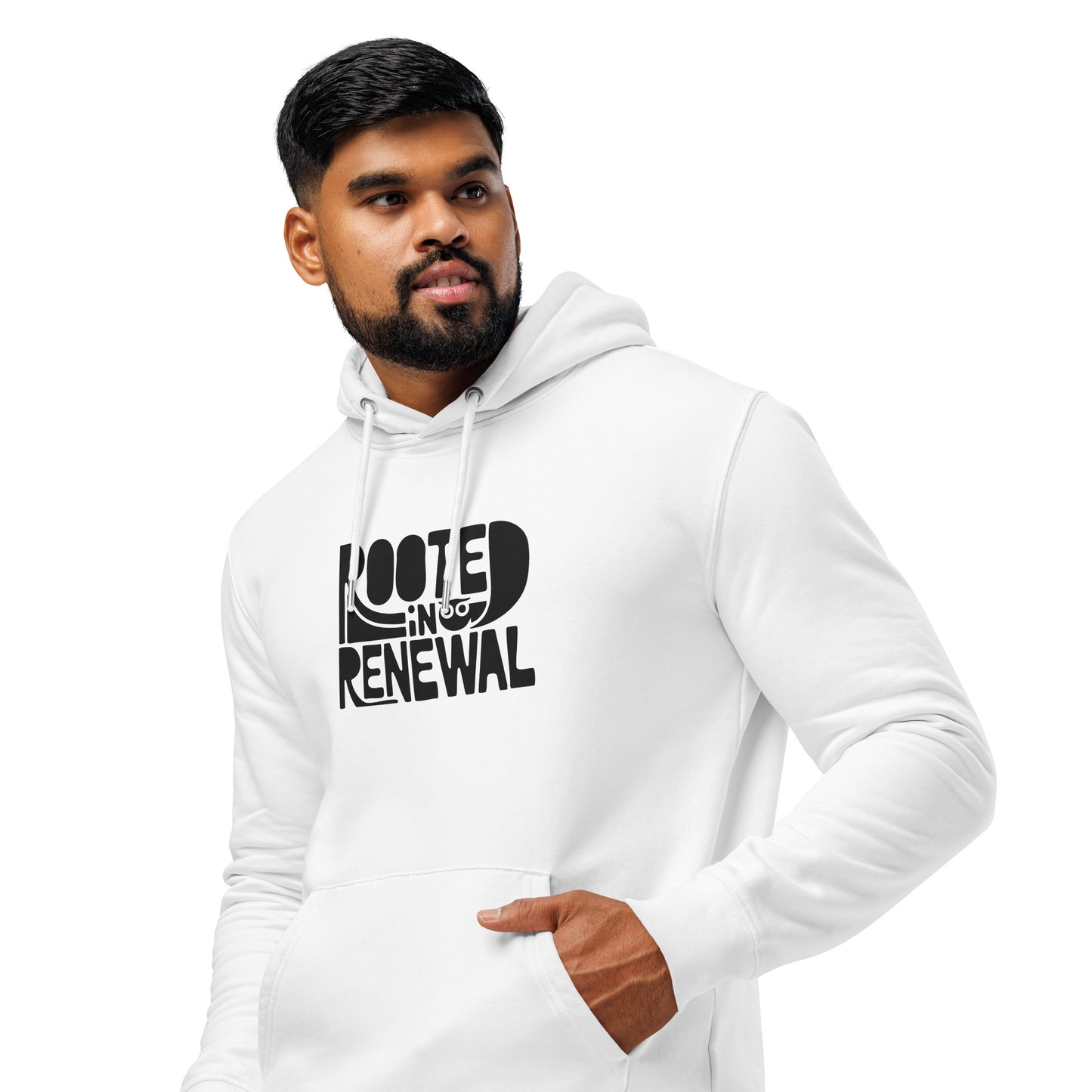 Unisex Essential Organic Hoodie "Rooted In Renewal" – Owl Print Sustainable Fashion Dudeily