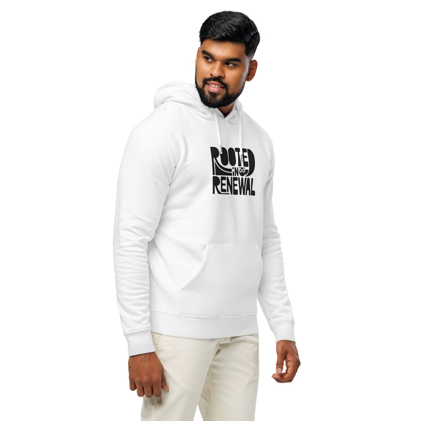 Unisex Essential Organic Hoodie "Rooted In Renewal" – Owl Print Sustainable Fashion Dudeily