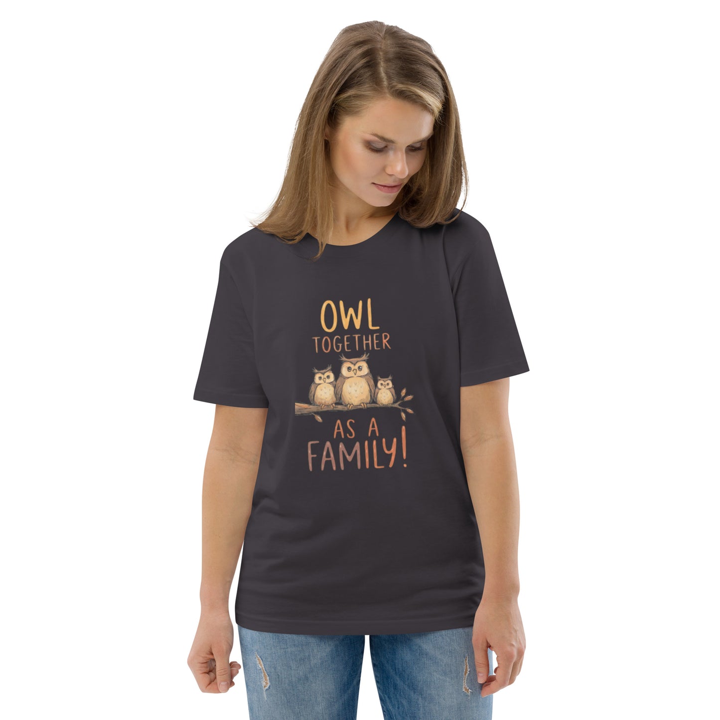 Unisex Organic Cotton T-Shirt – OwlNest Sustainable Fashion Classic for Family Day Outings Dudeily