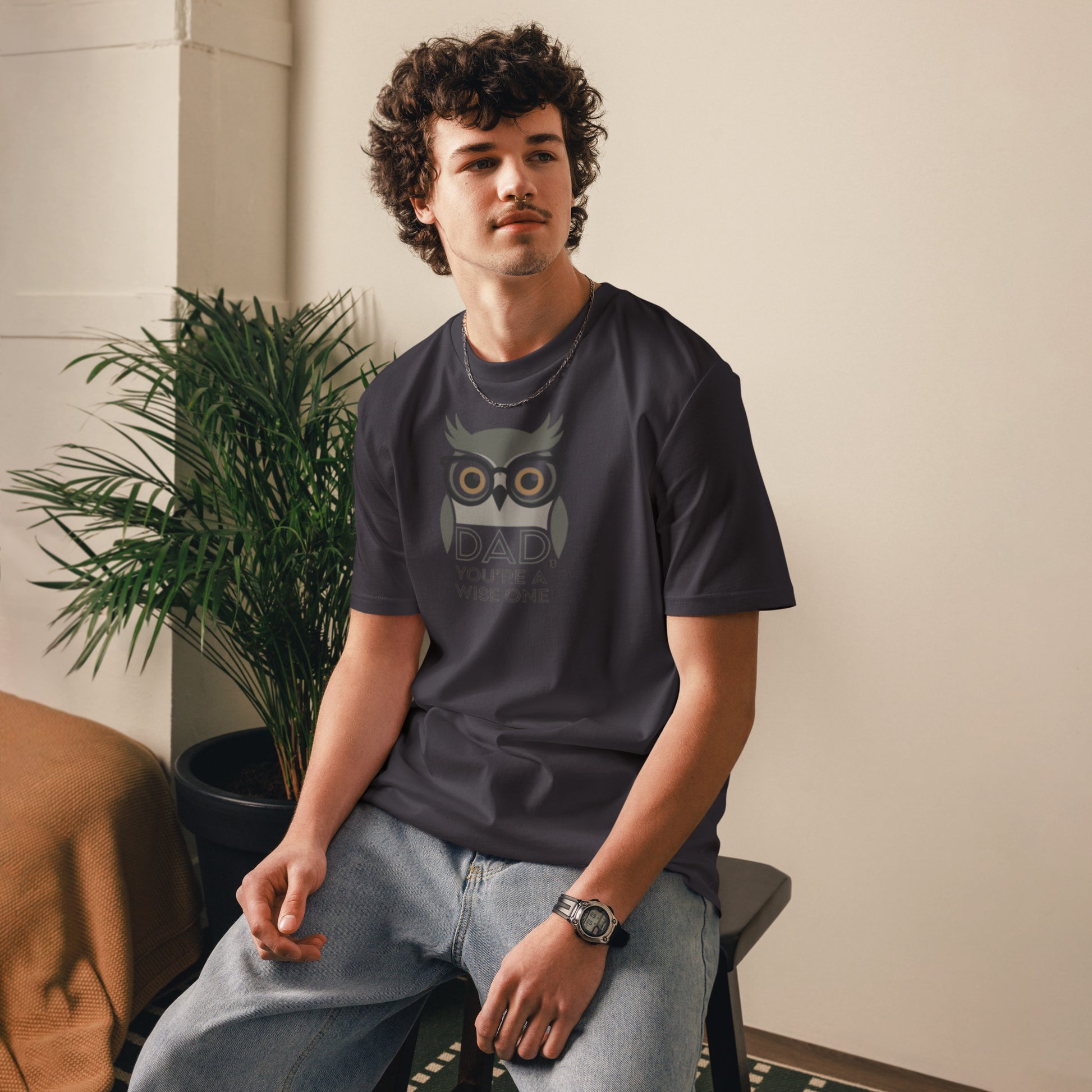 Unisex Organic Cotton T-Shirt – Owl-Themed Eco-Friendly Style for Father's Day Gifts by Dudeily Dudeily
