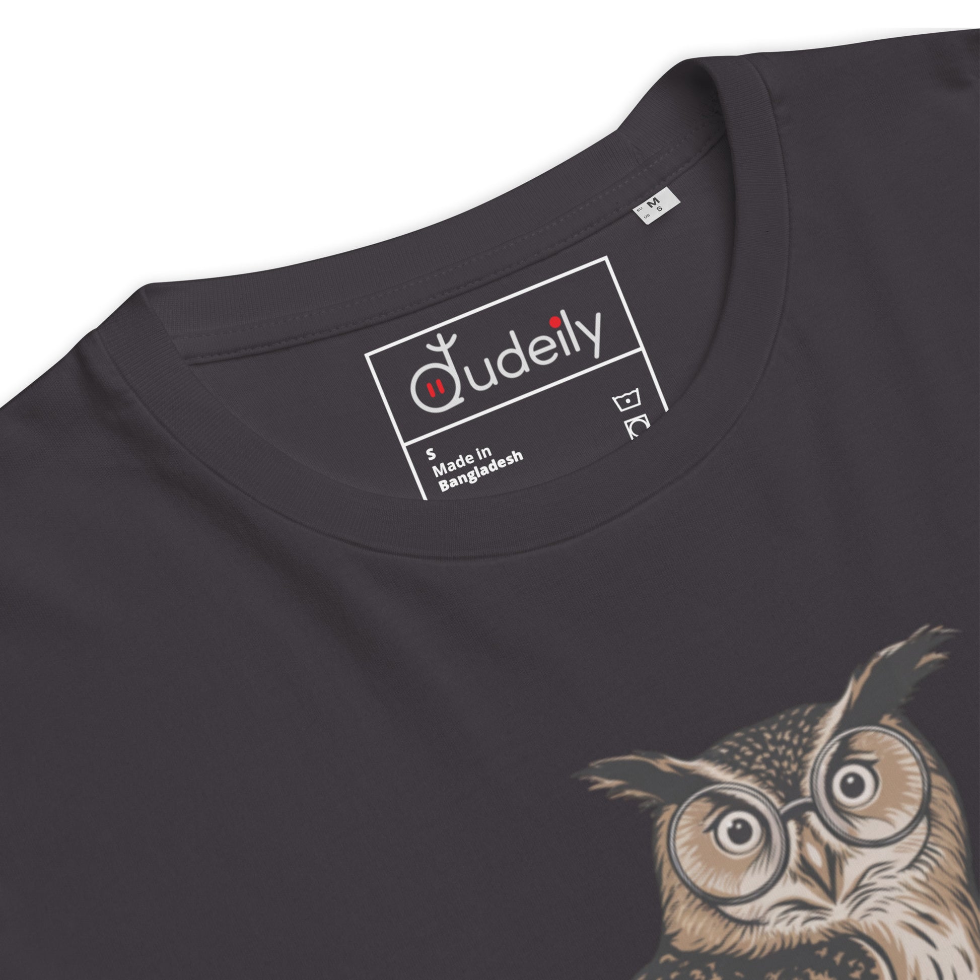 Unisex Organic Cotton T-Shirt – Owl Themed Sustainable Fashion for Father's Day by Dudeily Dudeily