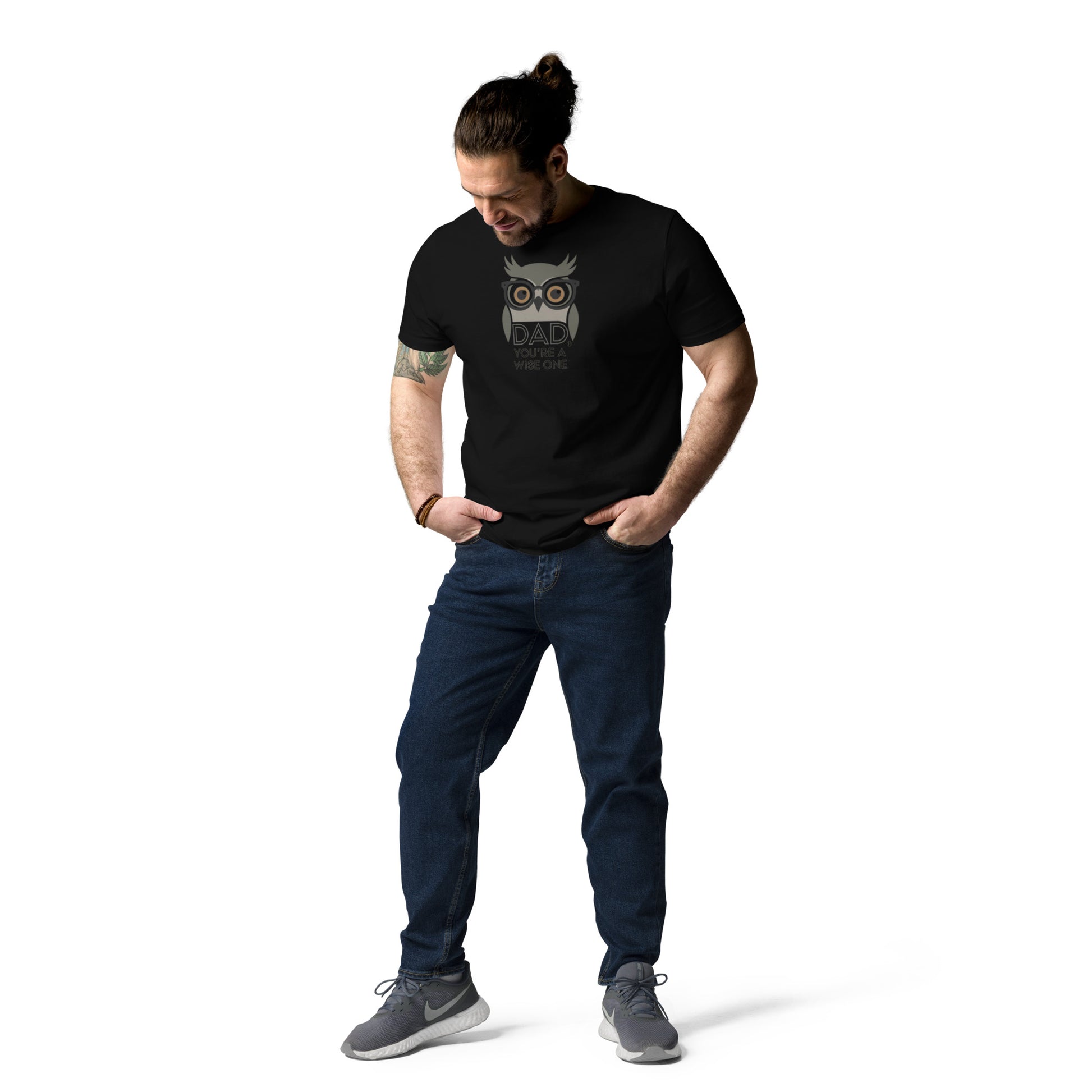 Unisex Organic Cotton T-Shirt – Owl-Themed Eco-Friendly Style for Father's Day Gifts by Dudeily Dudeily