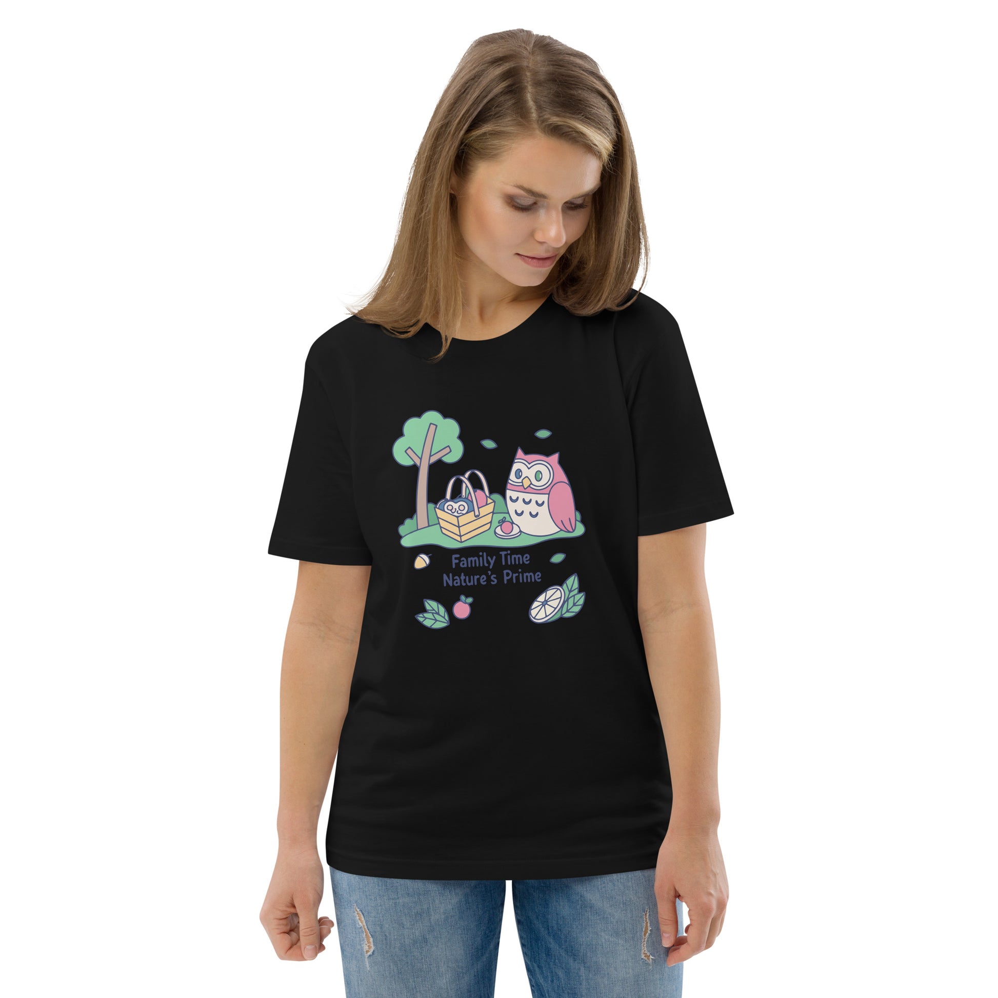Unisex Organic Cotton T-Shirt – OwlNest Sustainable Fashion Essential for Family Day Dudeily