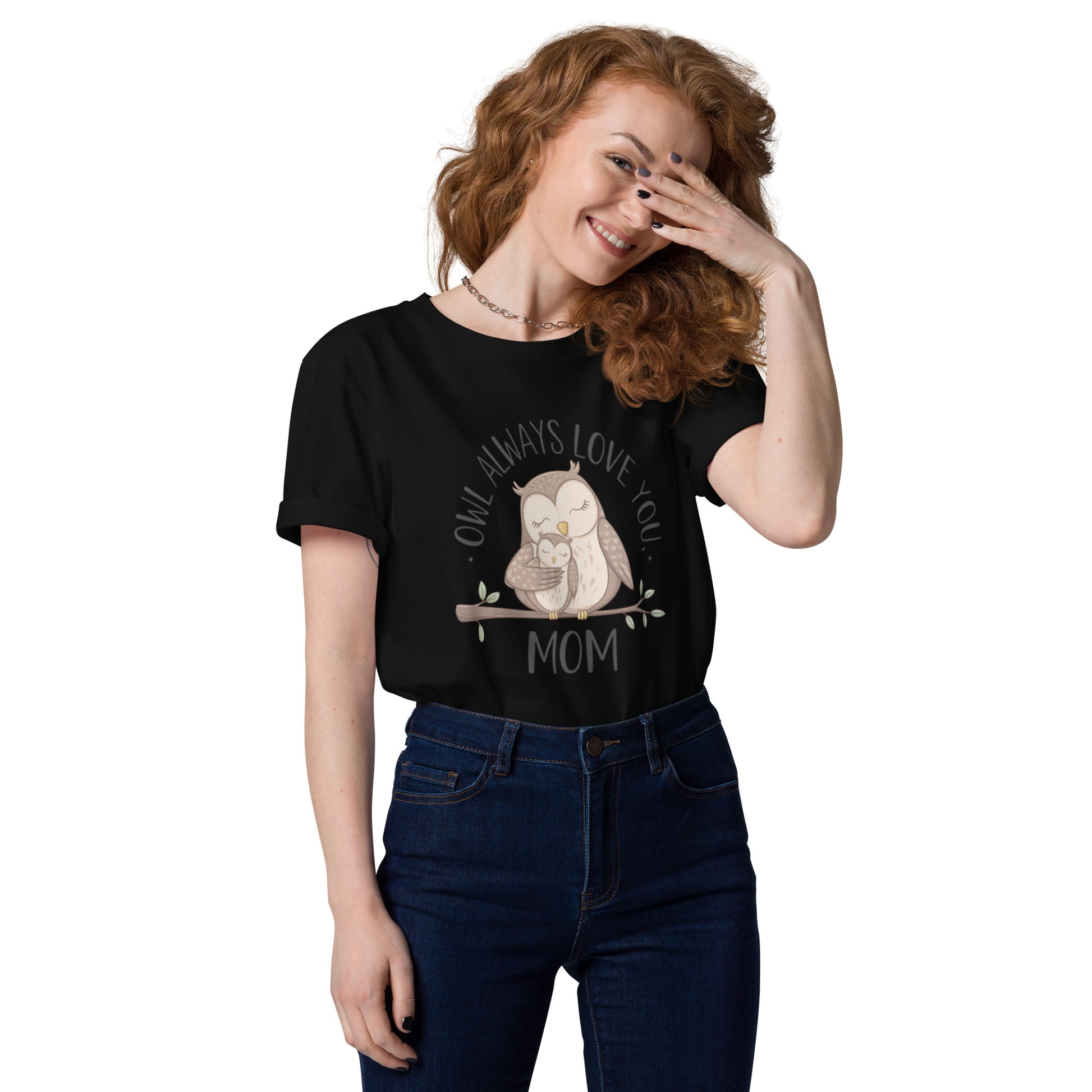 Unisex Organic Cotton T-Shirt – Eco-Friendly Owl Design by Dudeily Black Dudeily