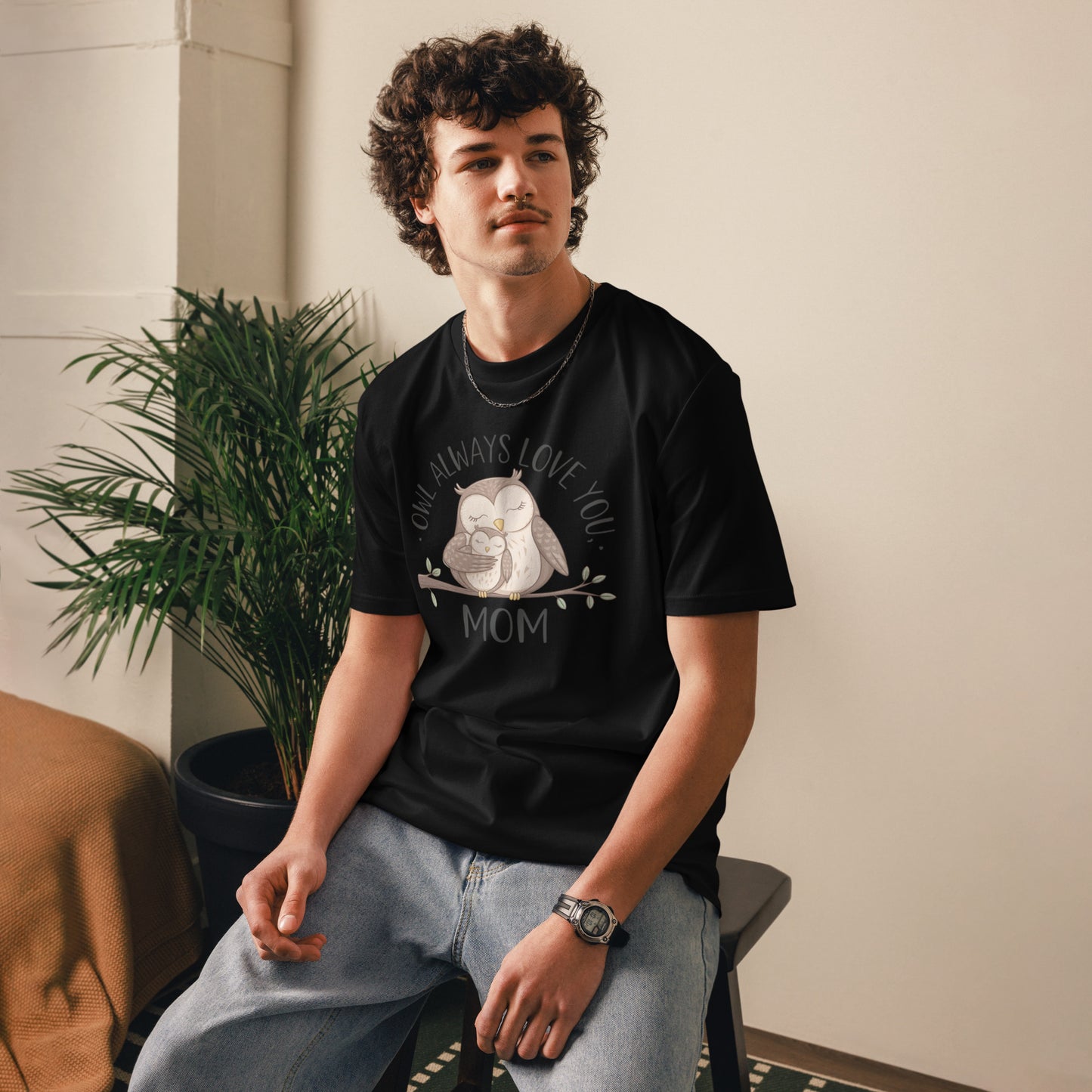 Unisex Organic Cotton T-Shirt – Eco-Friendly Owl Design by Dudeily Dudeily