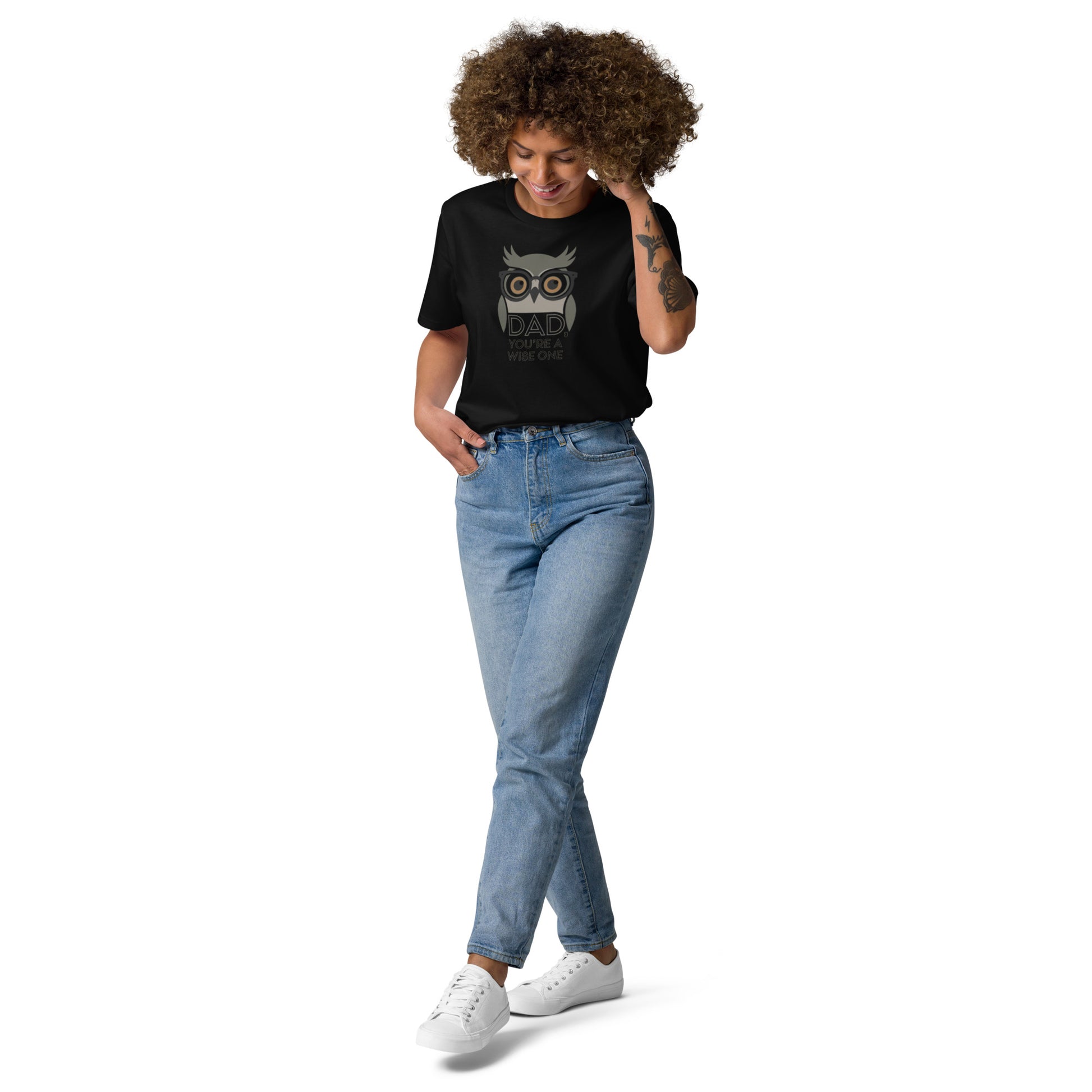 Unisex Organic Cotton T-Shirt – Owl-Themed Eco-Friendly Style for Father's Day Gifts by Dudeily Dudeily