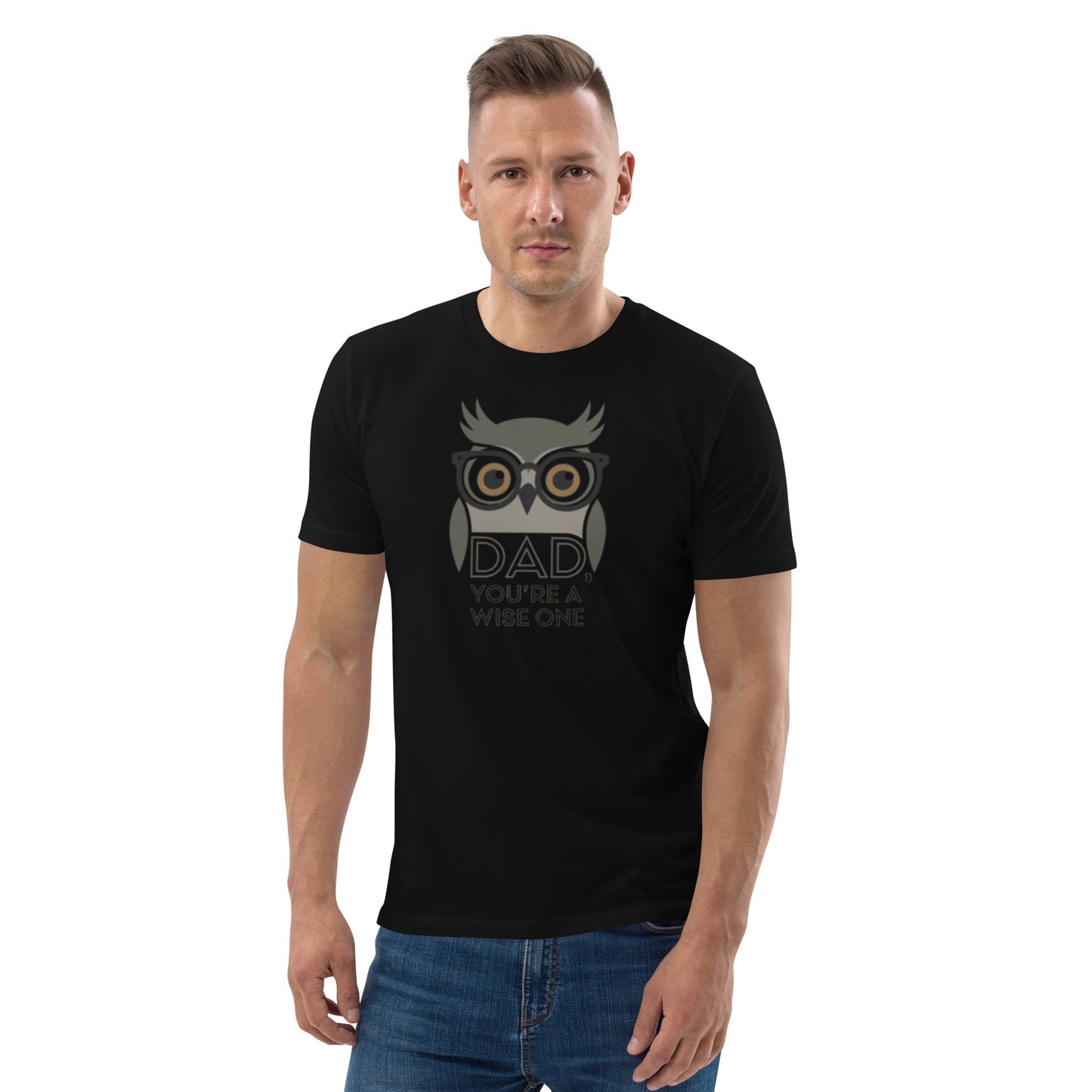 Unisex Organic Cotton T-Shirt – Owl-Themed Eco-Friendly Style for Father's Day Gifts by Dudeily Dudeily