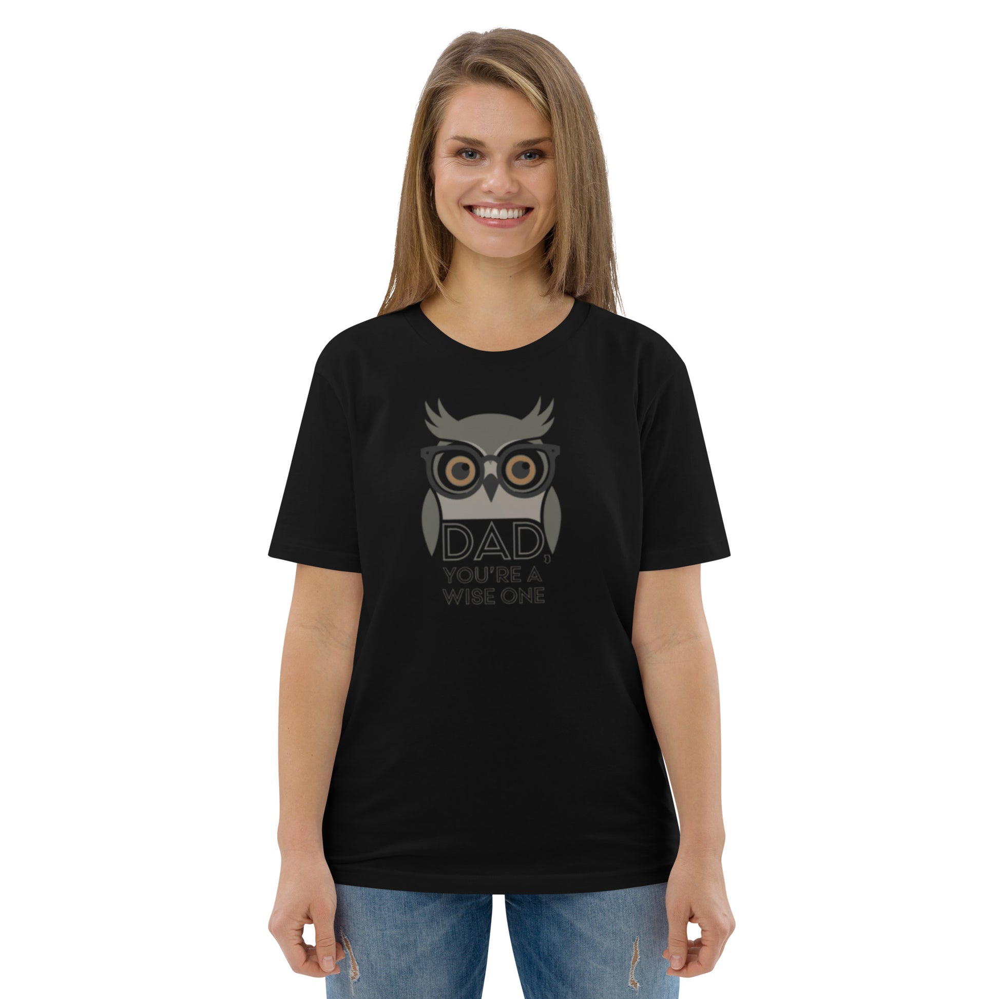 Unisex Organic Cotton T-Shirt – Owl-Themed Eco-Friendly Style for Father's Day Gifts by Dudeily Dudeily