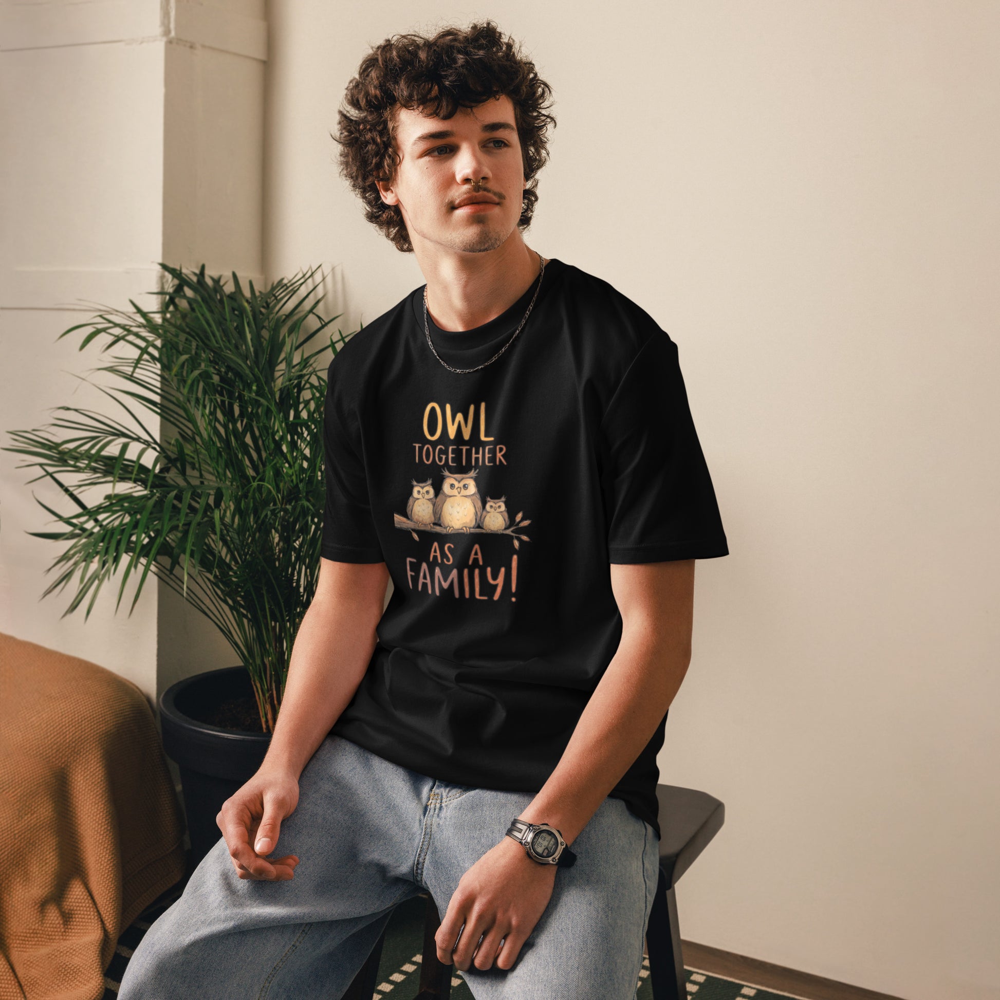 Unisex Organic Cotton T-Shirt – OwlNest Sustainable Fashion Classic for Family Day Outings Dudeily