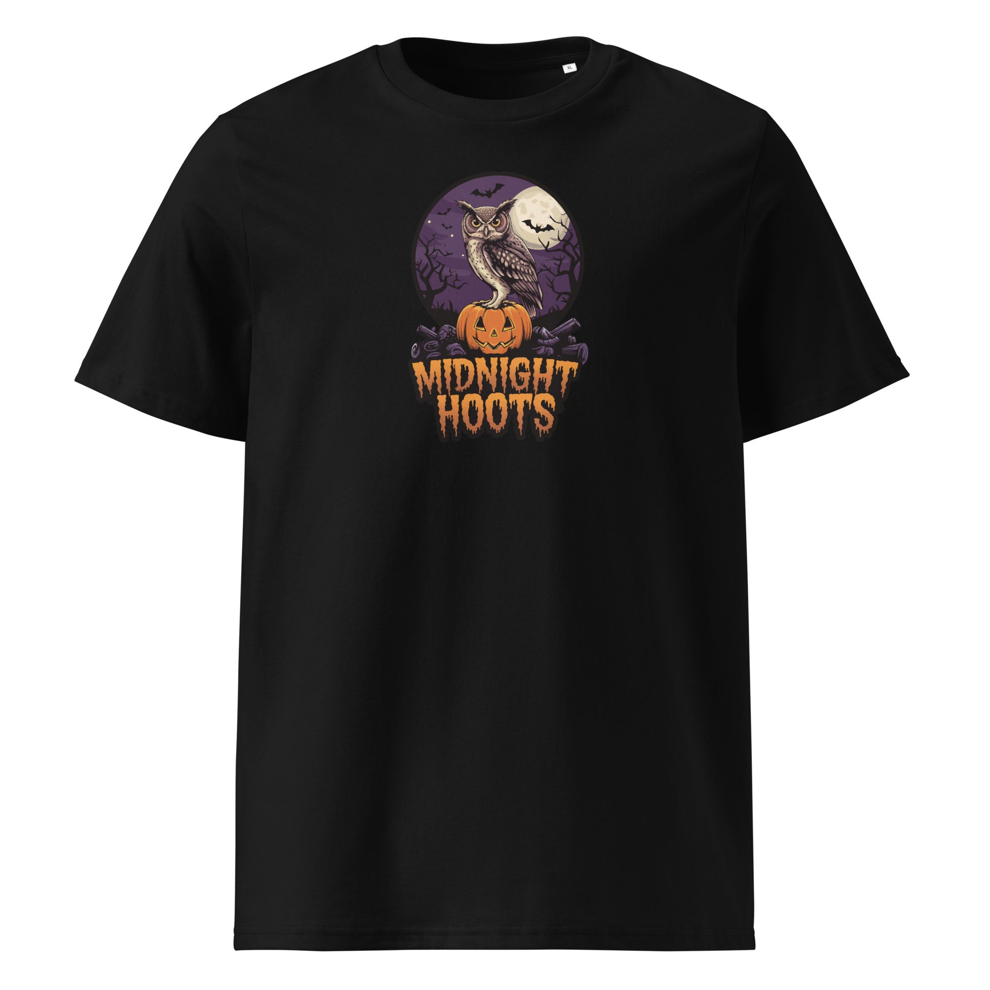 Unisex Organic Cotton T-Shirt: Halloween Owl Eco Fashion USA Dudeily