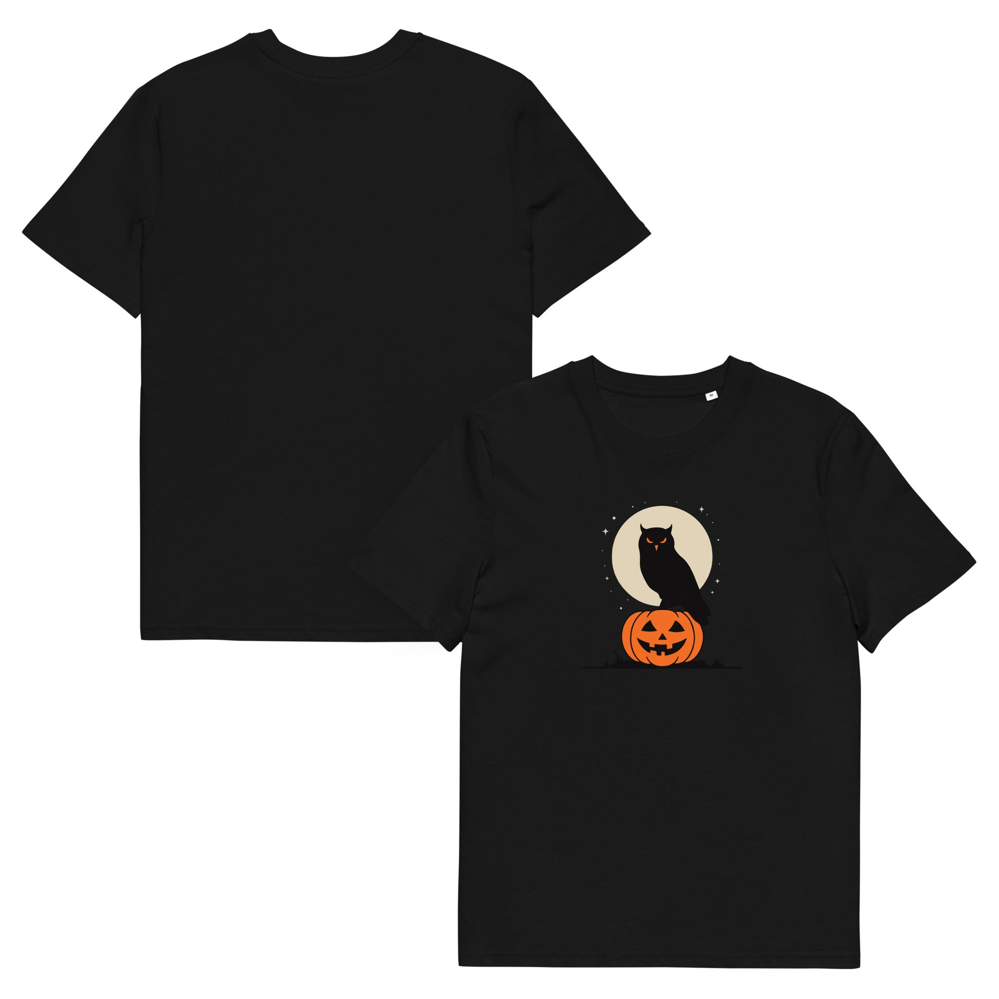 Unisex Organic Cotton T-Shirt: Halloween Owl Sustainable Style USA Dudeily