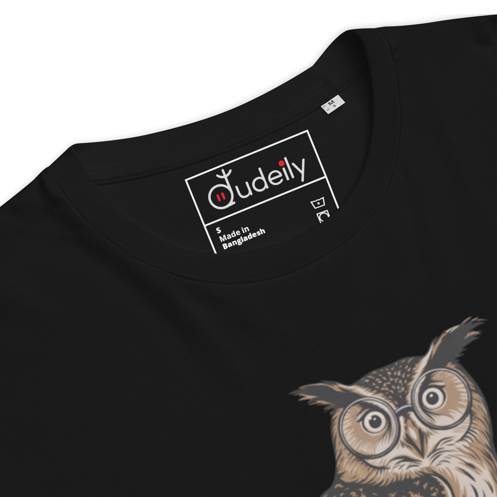 Unisex Organic Cotton T-Shirt – Owl Themed Sustainable Fashion for Father's Day by Dudeily Dudeily