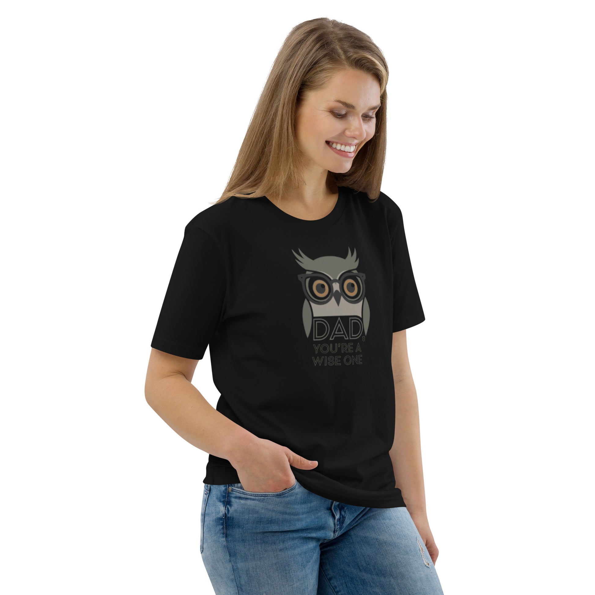 Unisex Organic Cotton T-Shirt – Owl-Themed Eco-Friendly Style for Father's Day Gifts by Dudeily Dudeily