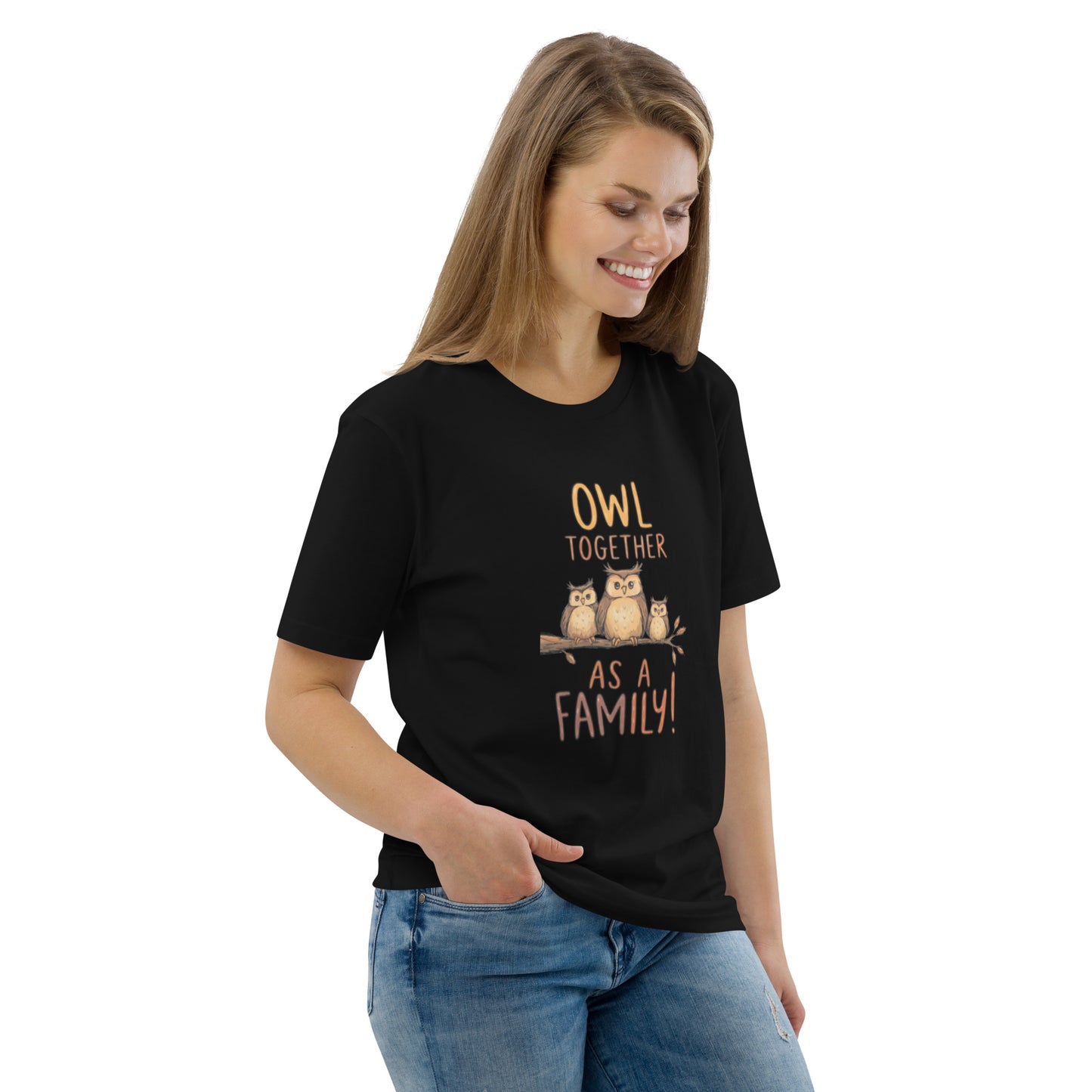 Unisex Organic Cotton T-Shirt – OwlNest Sustainable Fashion Classic for Family Day Outings Dudeily