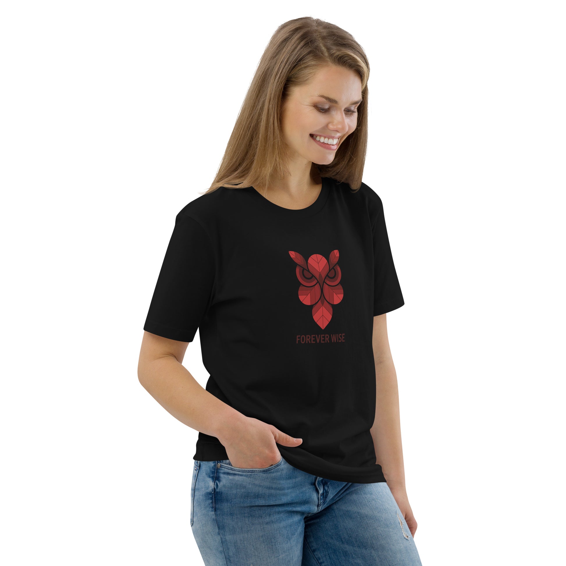 Unisex Organic Cotton T-Shirt: 'Forever Wise' | Sustainable Owl Fashion USA Dudeily