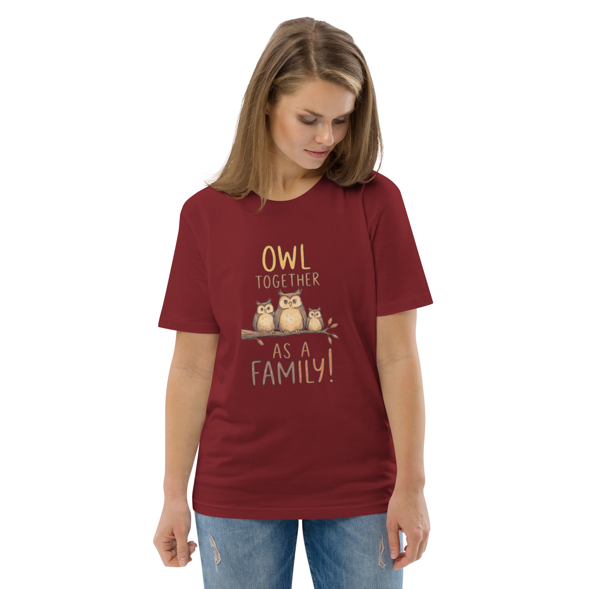 Unisex Organic Cotton T-Shirt – OwlNest Sustainable Fashion Classic for Family Day Outings Dudeily