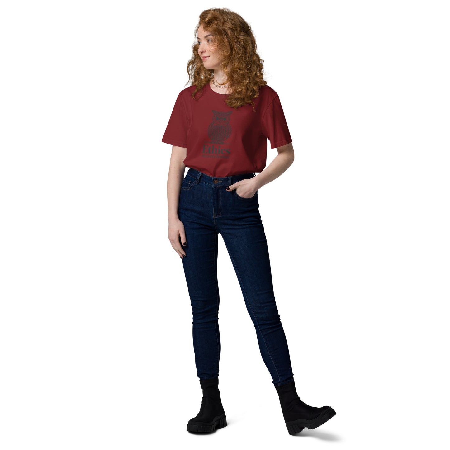 Unisex Organic Cotton T-Shirt: 'Ethics in Every Feather' for Fall | Sustainable Owl Fashion USA Dudeily