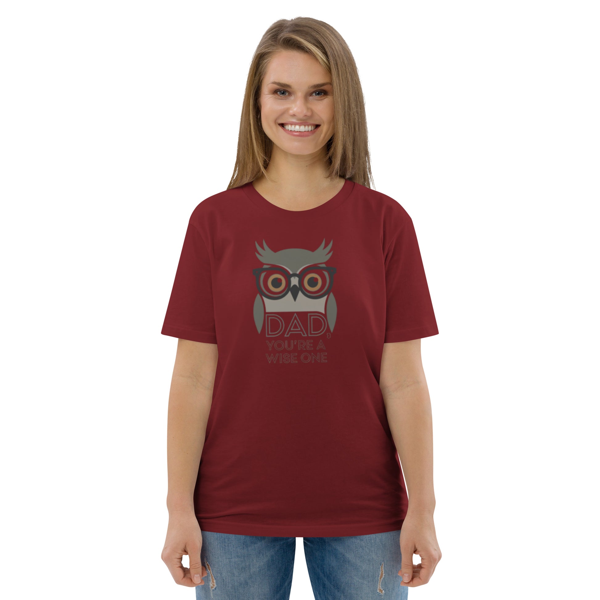 Unisex Organic Cotton T-Shirt – Owl-Themed Eco-Friendly Style for Father's Day Gifts by Dudeily Dudeily