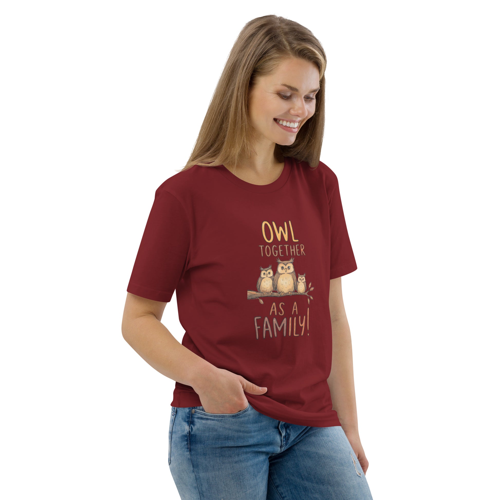 Unisex Organic Cotton T-Shirt – OwlNest Sustainable Fashion Classic for Family Day Outings Dudeily