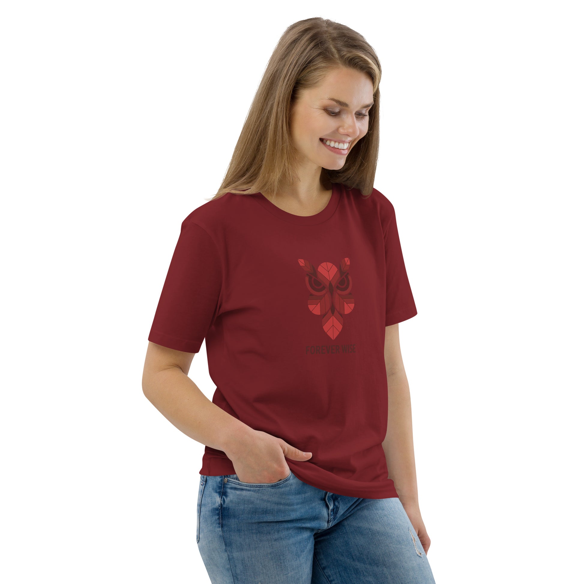 Unisex Organic Cotton T-Shirt: 'Forever Wise' | Sustainable Owl Fashion USA Dudeily
