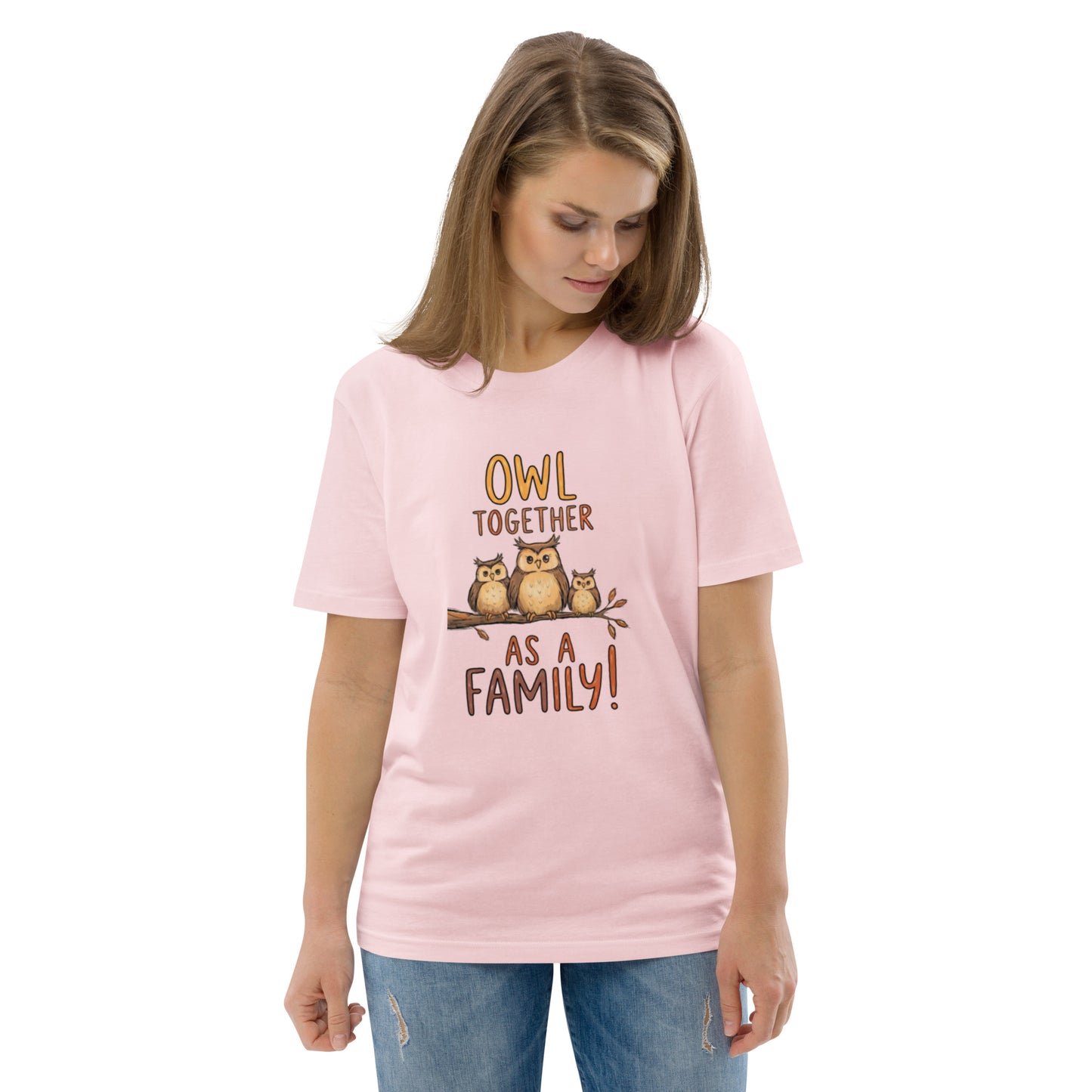 Unisex Organic Cotton T-Shirt – OwlNest Sustainable Fashion Classic for Family Day Outings Dudeily