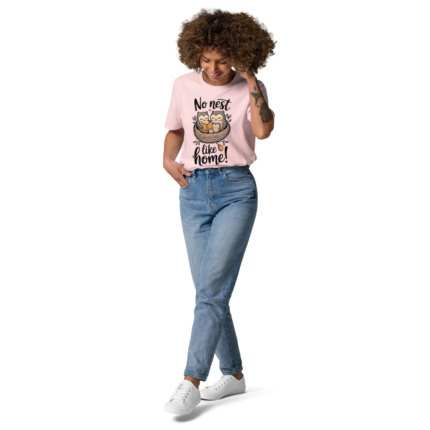 Unisex Organic Cotton T-Shirt – OwlNest Sustainable Fashion Tee for Family Day Comfort Cotton Pink Dudeily