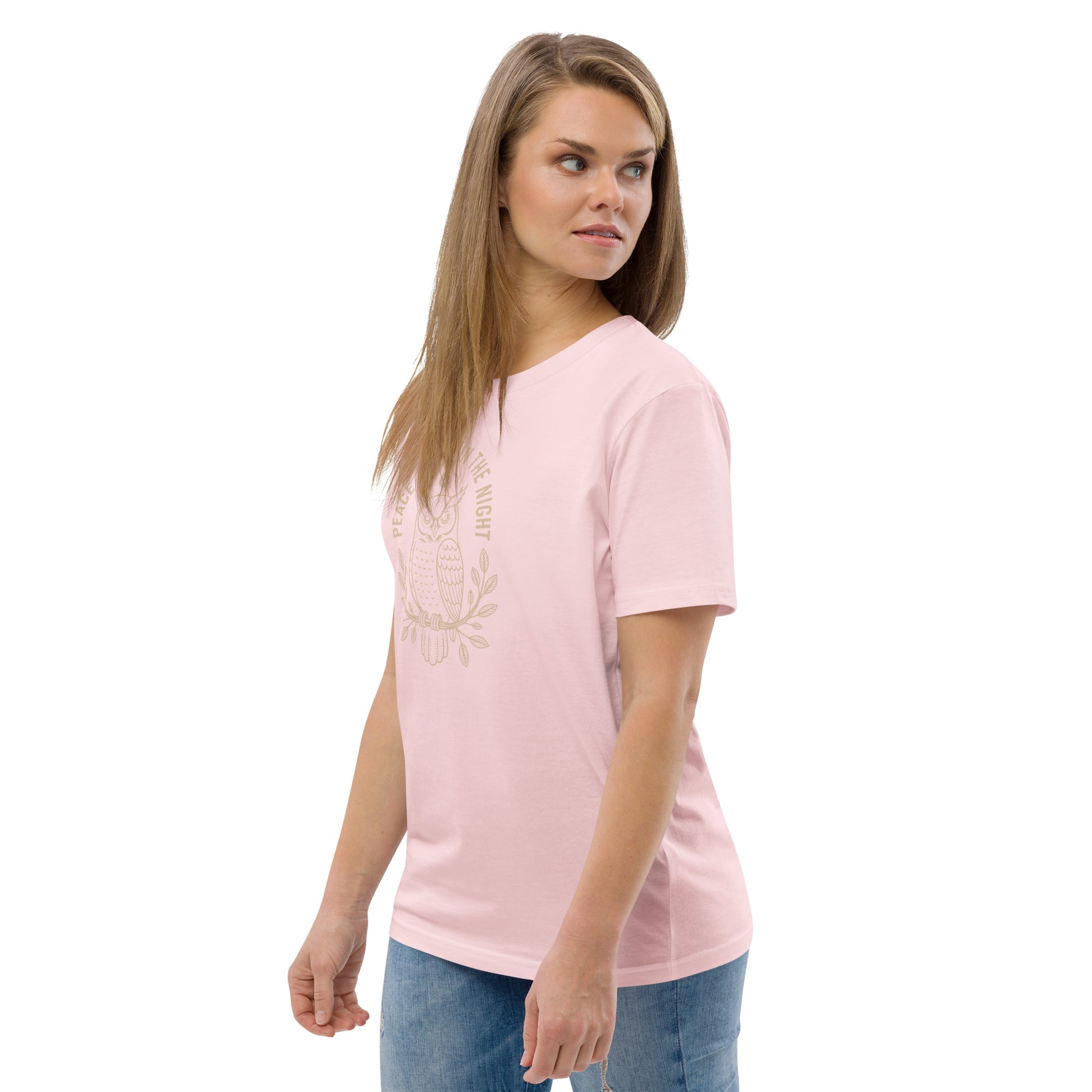 Unisex Organic Cotton T-Shirt: 'Peace in the Night' | Sustainable Owl Fashion USA Dudeily