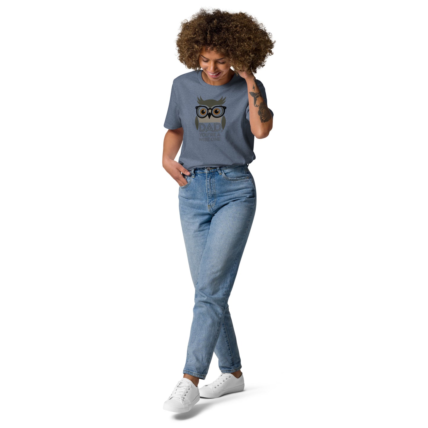 Unisex Organic Cotton T-Shirt – Owl-Themed Eco-Friendly Style for Father's Day Gifts by Dudeily Dudeily