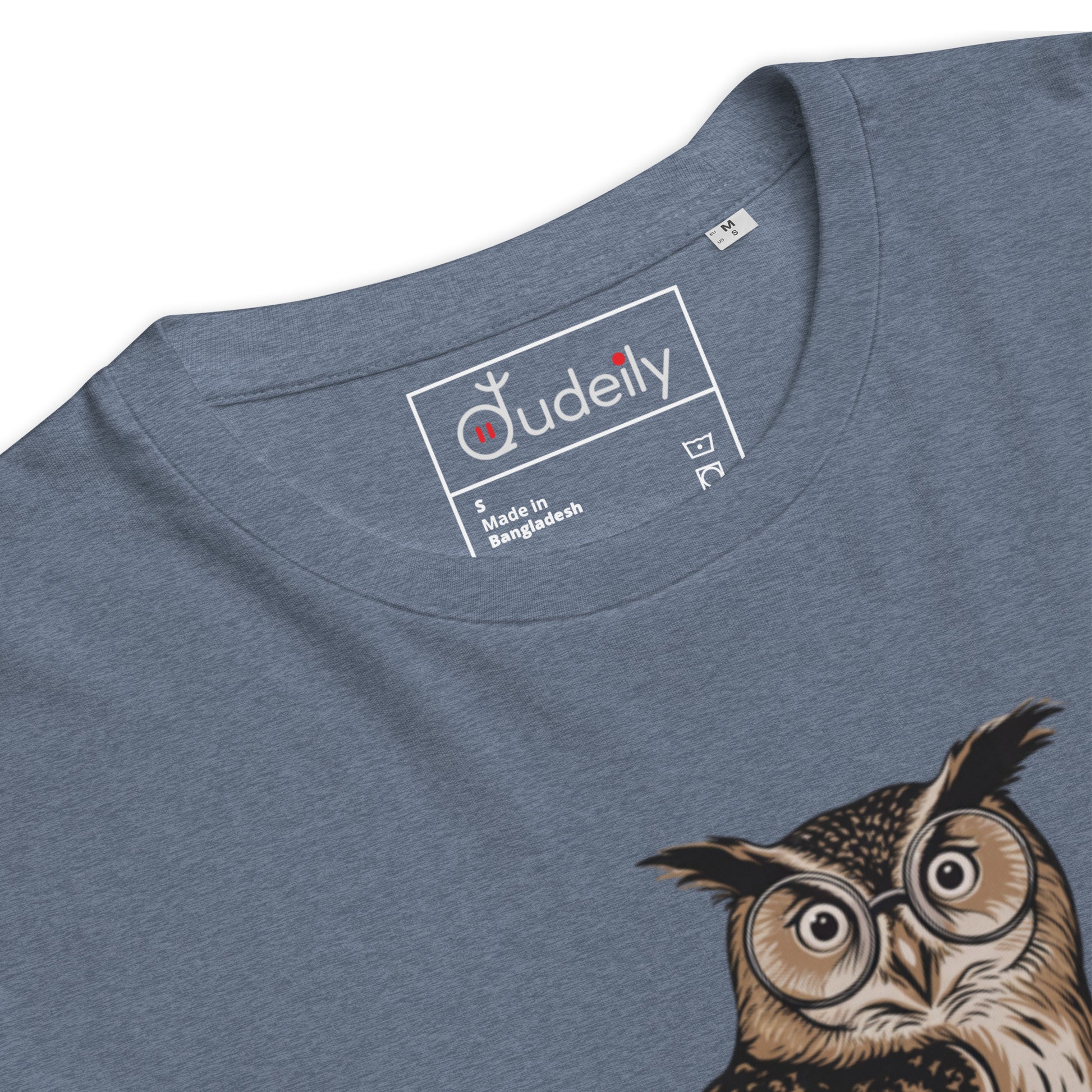 Unisex Organic Cotton T-Shirt – Owl Themed Sustainable Fashion for Father's Day by Dudeily Dudeily
