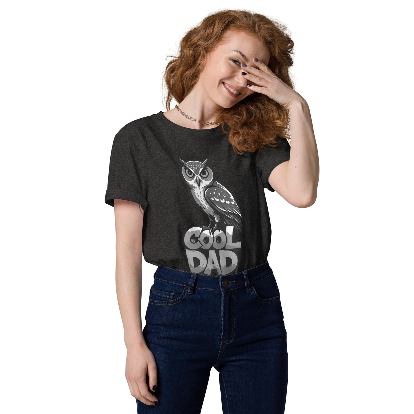 Unisex Organic Cotton T-Shirt – Sustainable Fashion for Nature & Owl Lovers | Dudeily Dark Heather Grey Dudeily