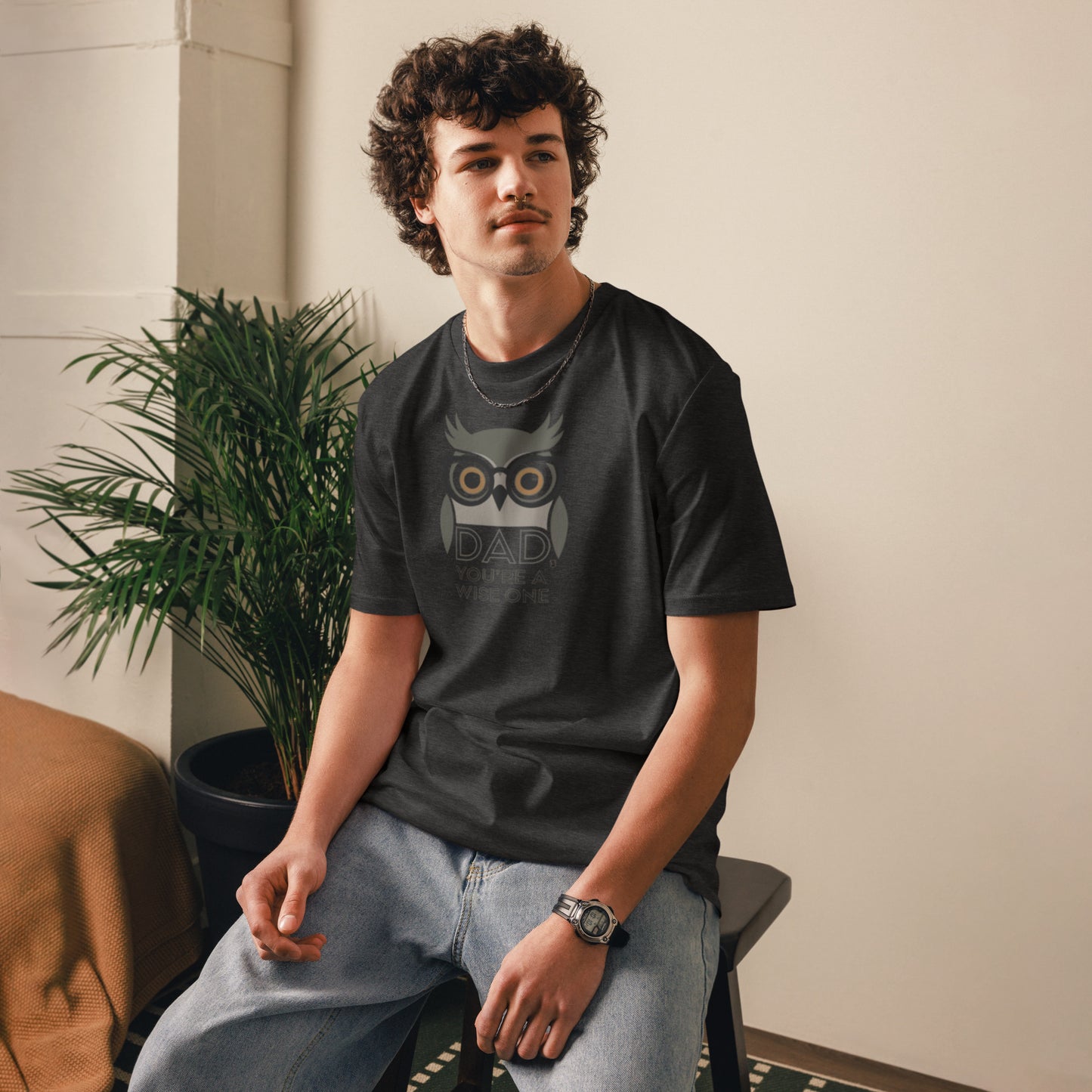 Unisex Organic Cotton T-Shirt – Owl-Themed Eco-Friendly Style for Father's Day Gifts by Dudeily Dudeily