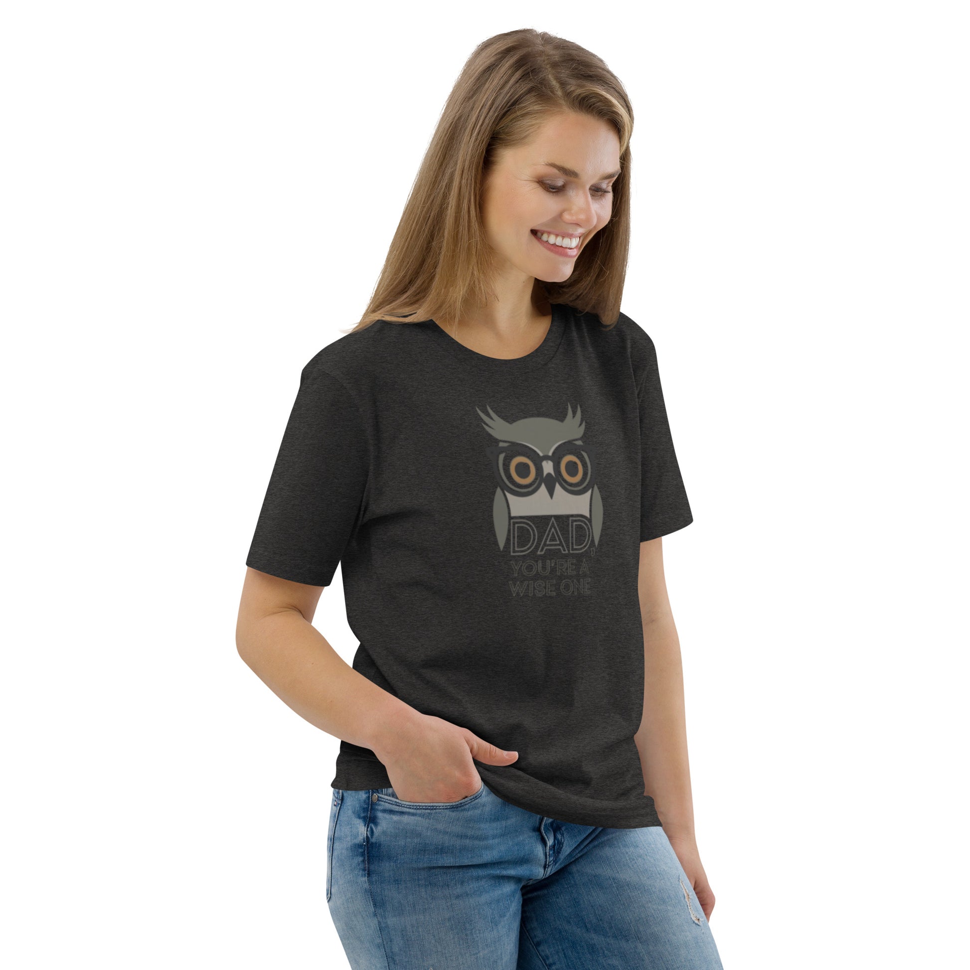Unisex Organic Cotton T-Shirt – Owl-Themed Eco-Friendly Style for Father's Day Gifts by Dudeily Dudeily