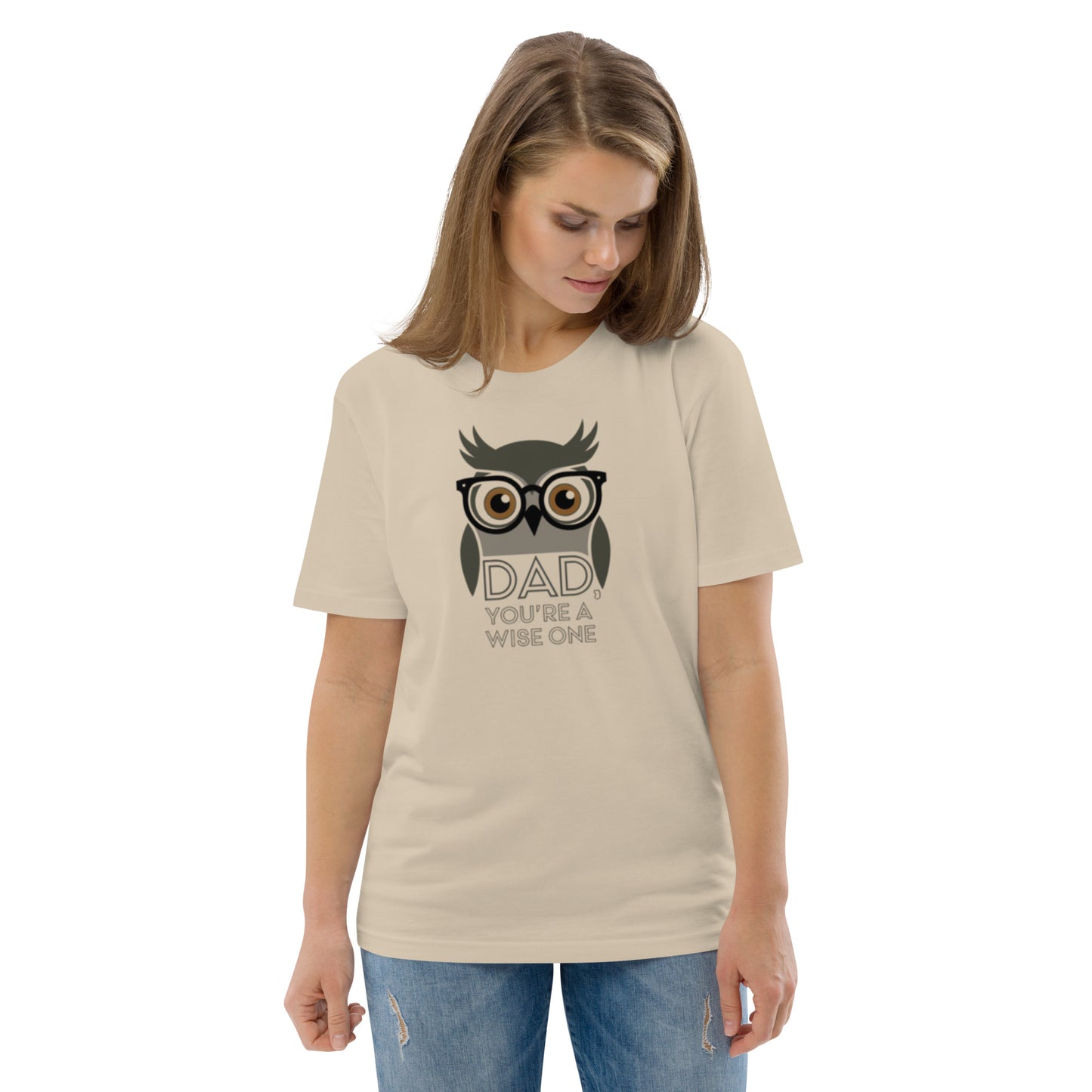 Unisex Organic Cotton T-Shirt – Owl-Themed Eco-Friendly Style for Father's Day Gifts by Dudeily Desert Dust Dudeily