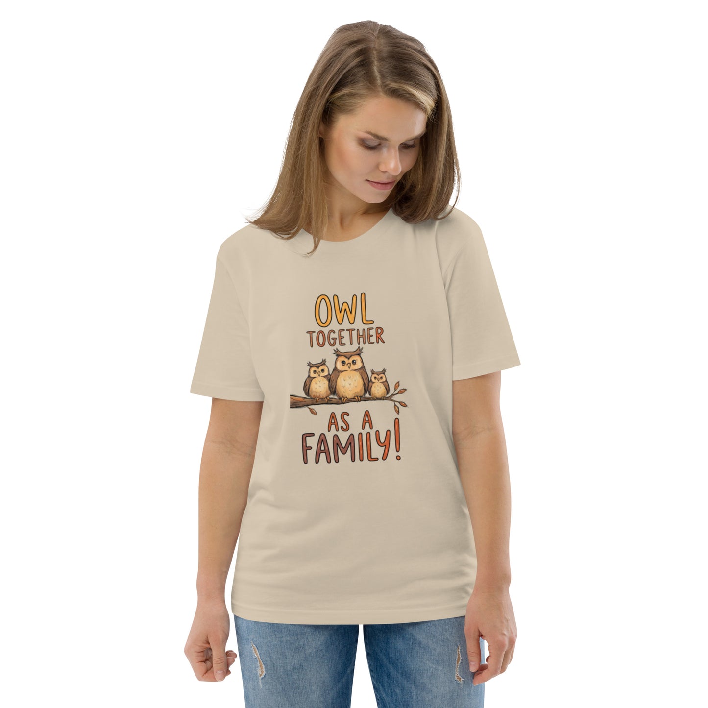 Unisex Organic Cotton T-Shirt – OwlNest Sustainable Fashion Classic for Family Day Outings Dudeily