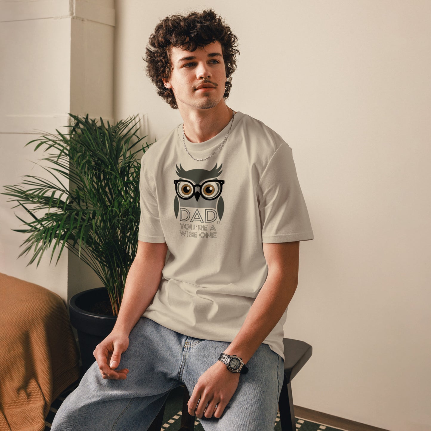 Unisex Organic Cotton T-Shirt – Owl-Themed Eco-Friendly Style for Father's Day Gifts by Dudeily Dudeily