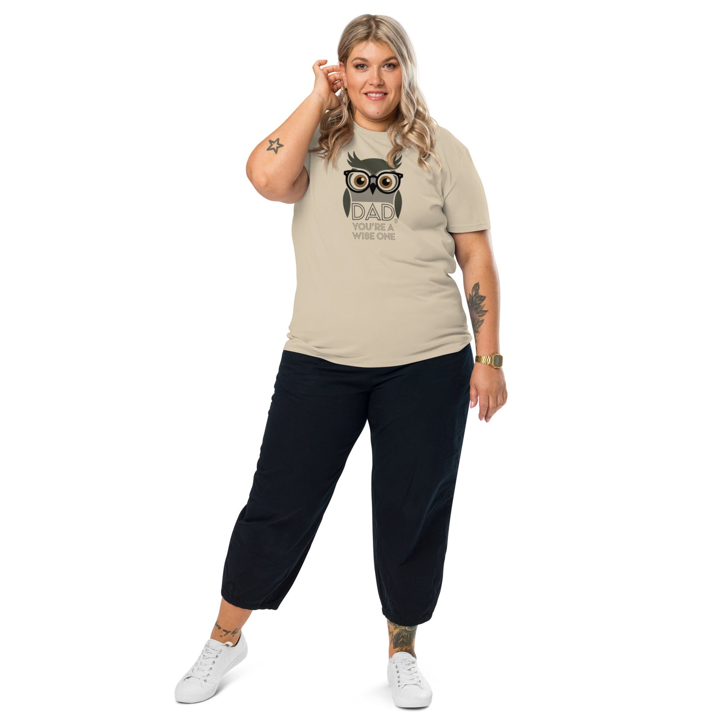 Unisex Organic Cotton T-Shirt – Owl-Themed Eco-Friendly Style for Father's Day Gifts by Dudeily Dudeily