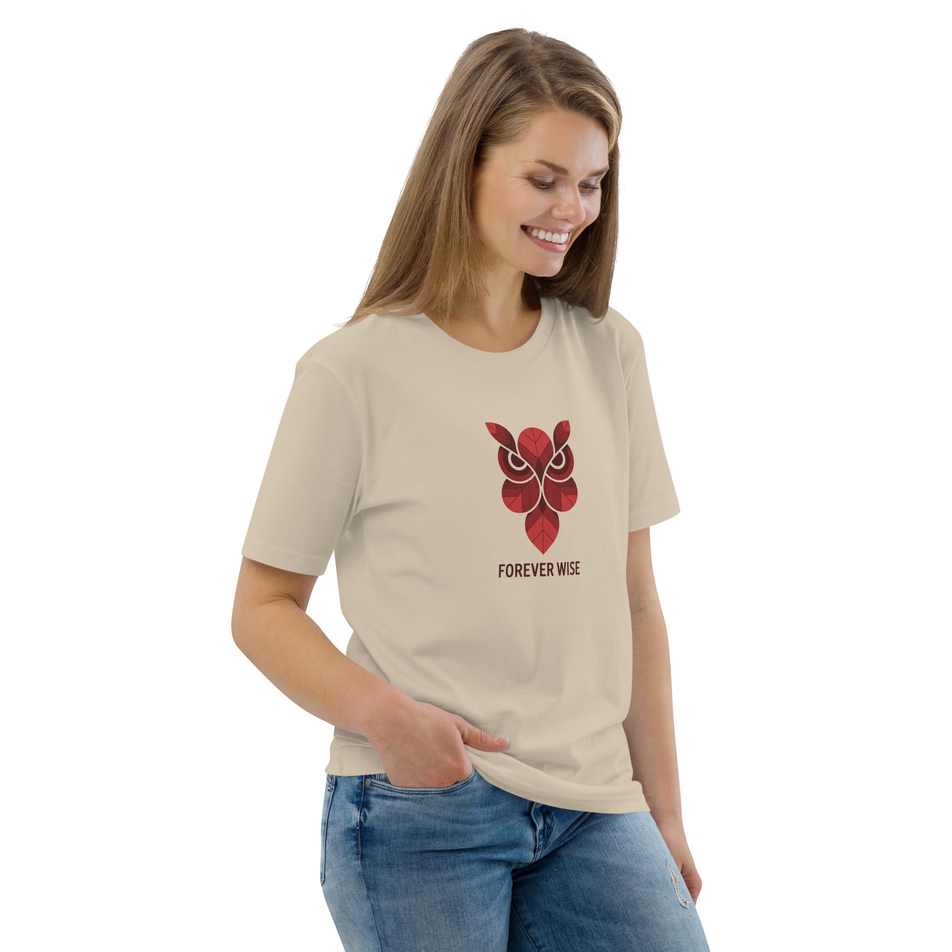 Unisex Organic Cotton T-Shirt: 'Forever Wise' | Sustainable Owl Fashion USA Dudeily