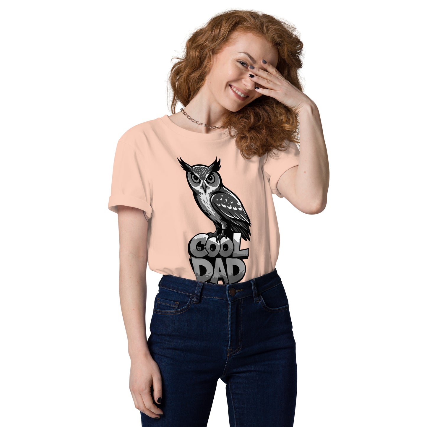 Unisex Organic Cotton T-Shirt – Sustainable Fashion for Nature & Owl Lovers | Dudeily Fraiche Peche Dudeily