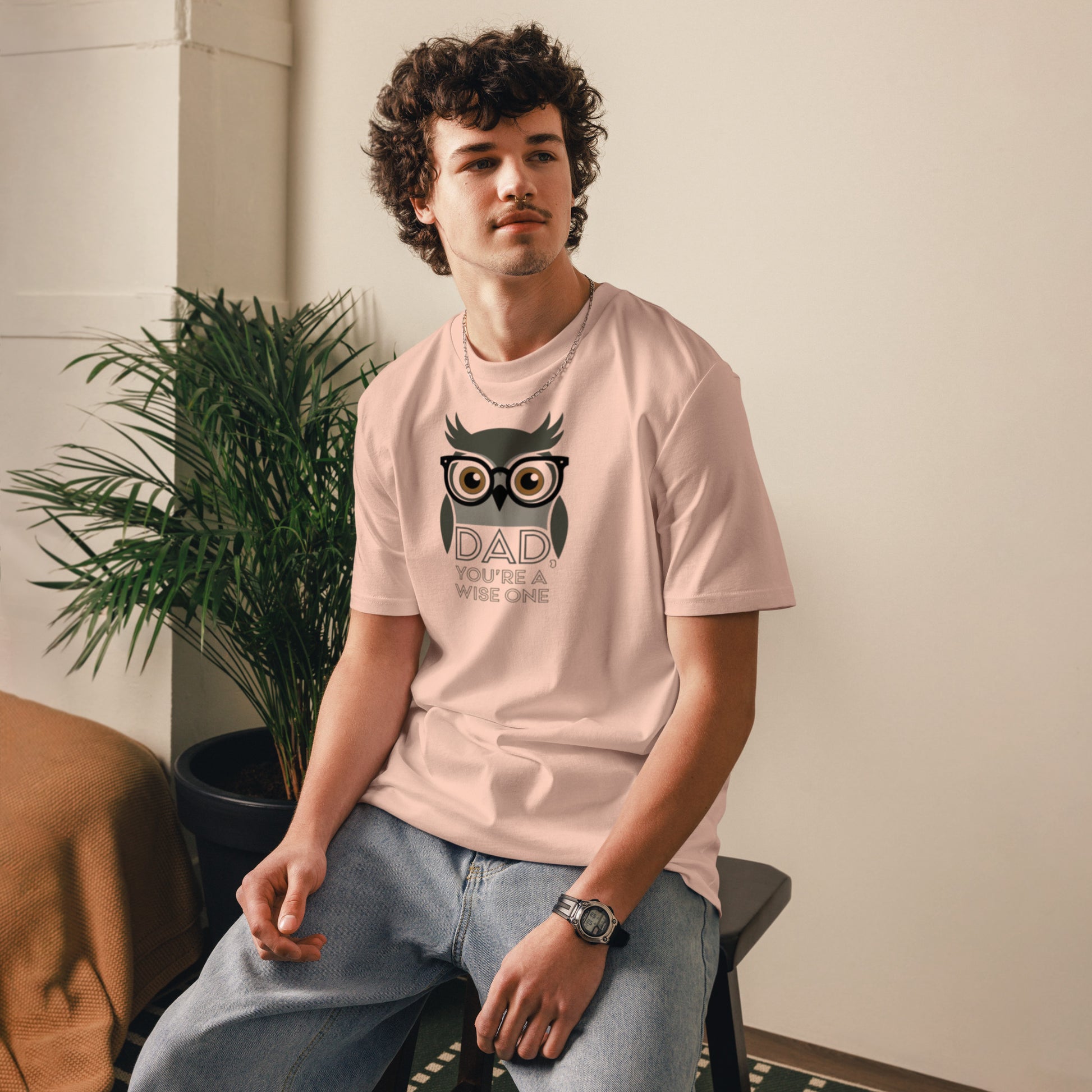 Unisex Organic Cotton T-Shirt – Owl-Themed Eco-Friendly Style for Father's Day Gifts by Dudeily Dudeily