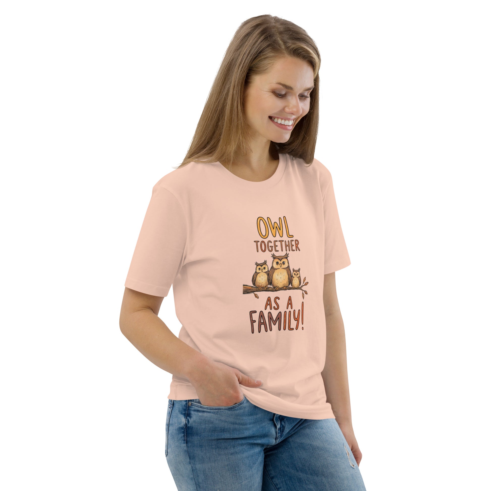 Unisex Organic Cotton T-Shirt – OwlNest Sustainable Fashion Classic for Family Day Outings Dudeily