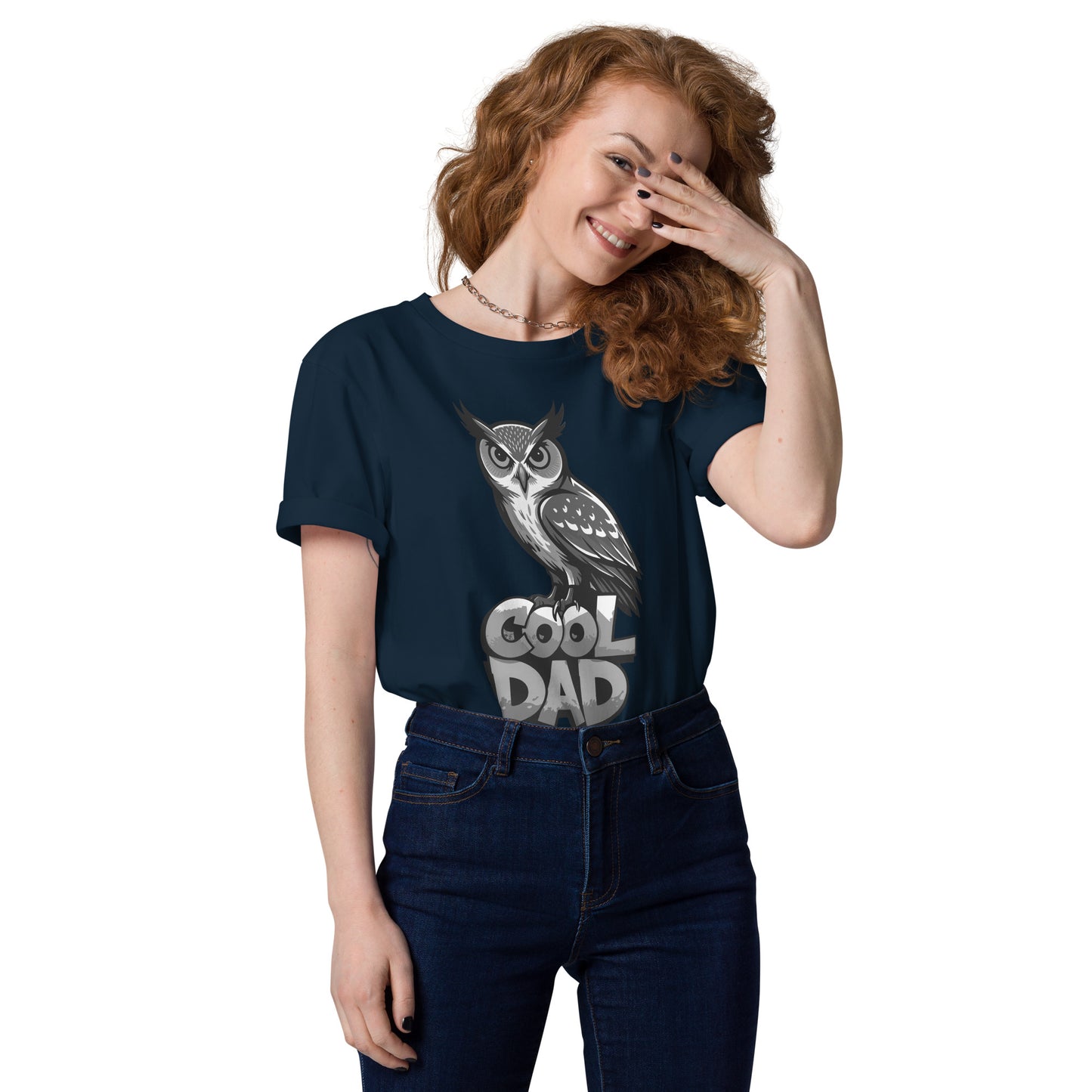 Unisex Organic Cotton T-Shirt – Sustainable Fashion for Nature & Owl Lovers | Dudeily French Navy Dudeily